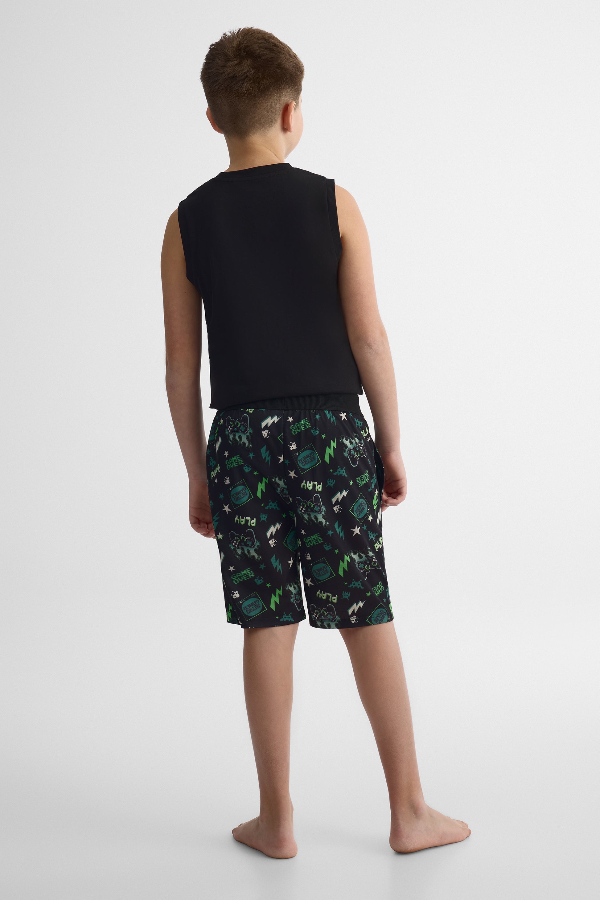 Bermudas de nuit en jersey - Ado garçon && NOIR/MULTI