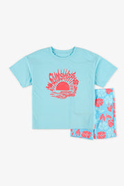 Ensemble de nuit 2 pièces - Enfant fille && TURQUOISE
