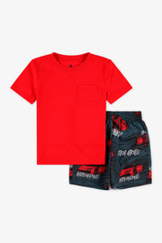 Ensemble de nuit en jersey - Enfant garçon && ROUGE