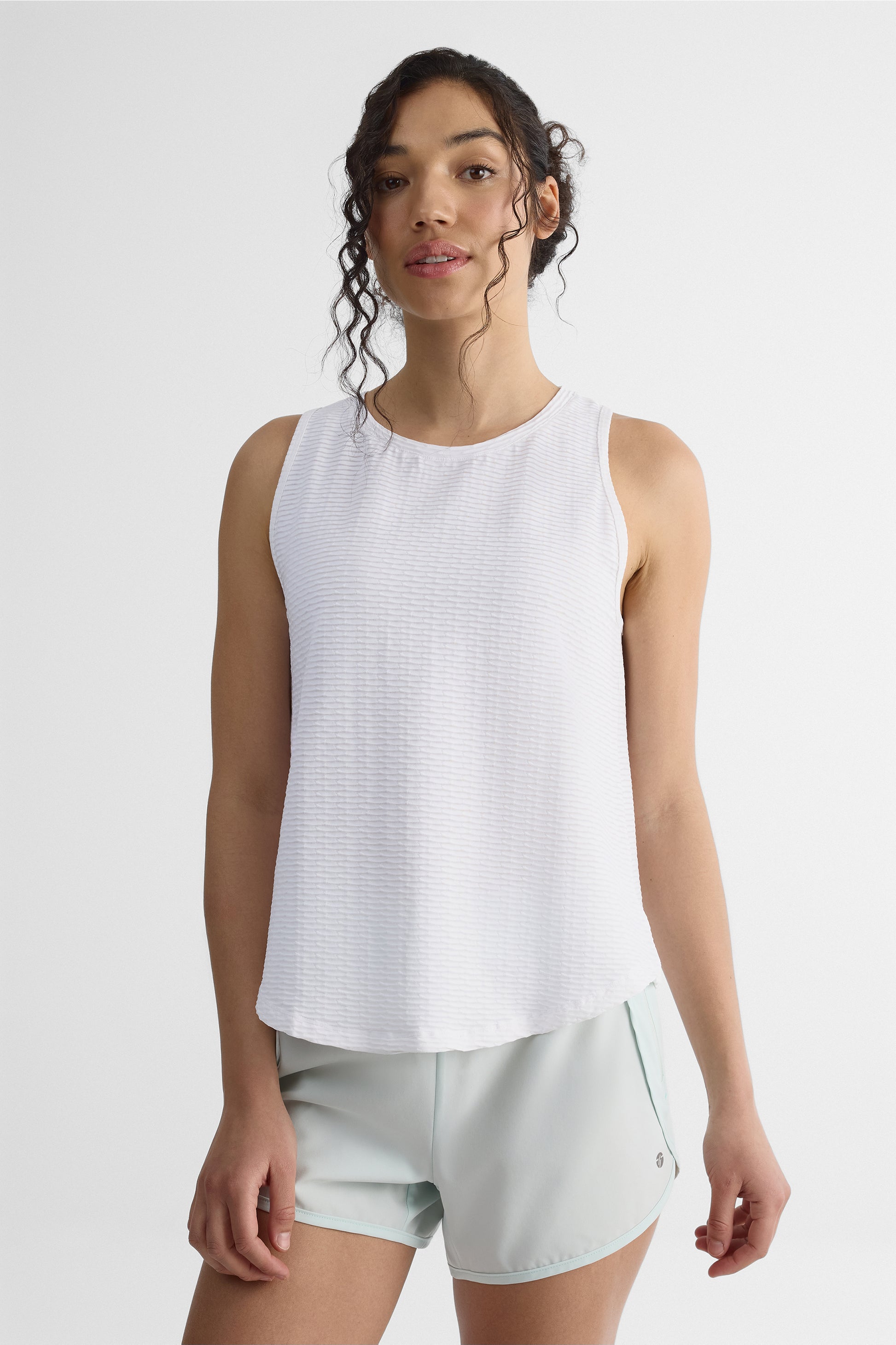 Camisole col rond évacuant l'humidité - Femme && BLANC