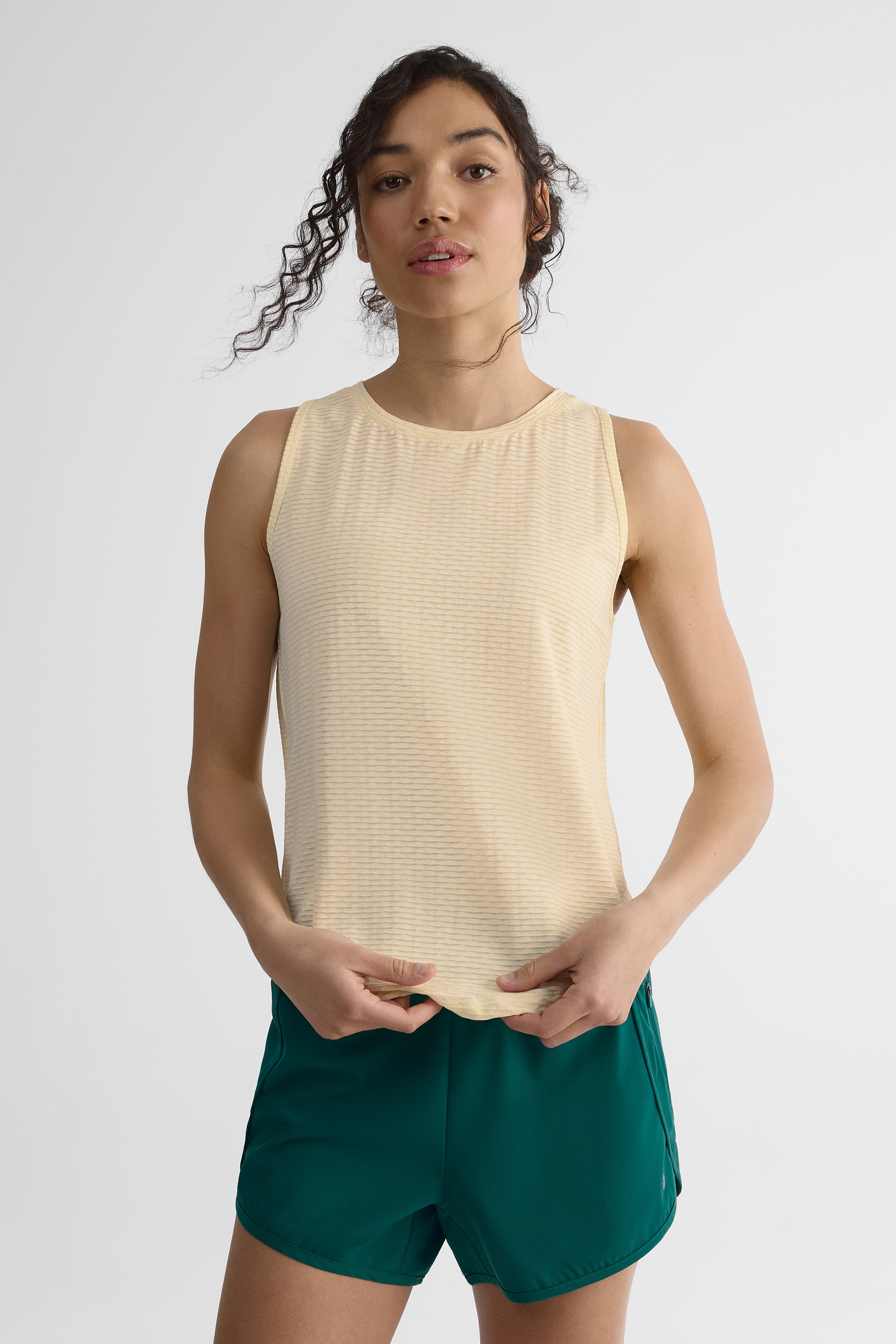 Camisole col rond évacuant l'humidité - Femme && JAUNE