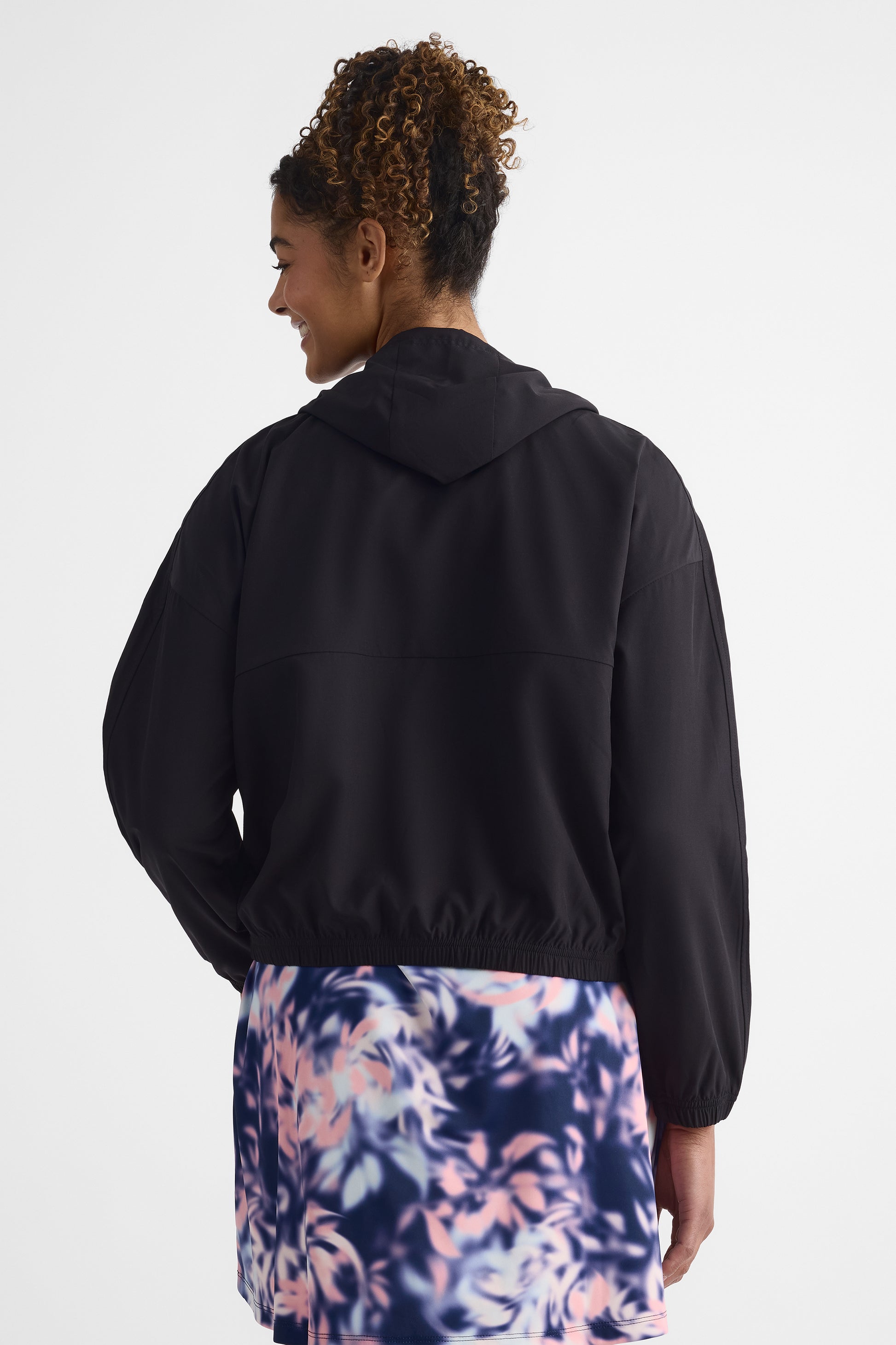 Veste half zip à capuchon - Femme && NOIR