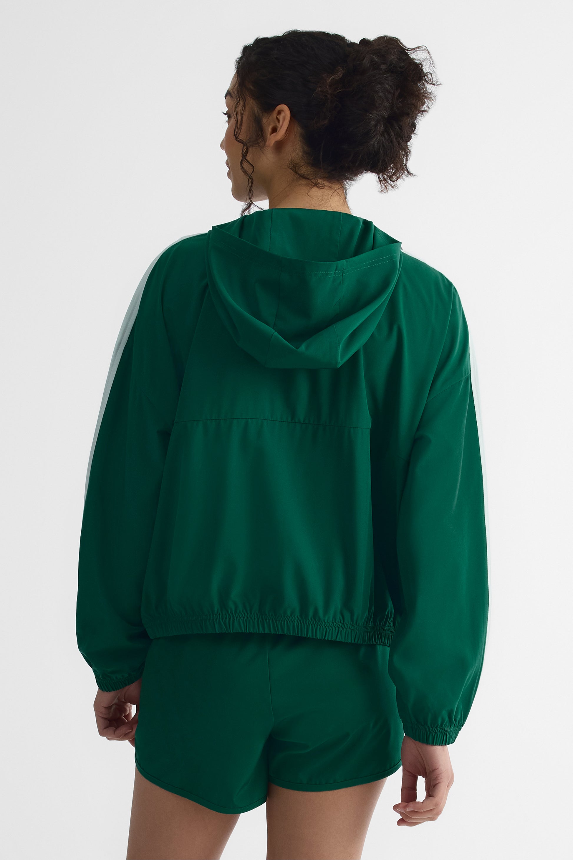 Veste half zip à capuchon - Femme && VERT