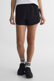 Short semi-haut élastique avec poches - Femme && NOIR