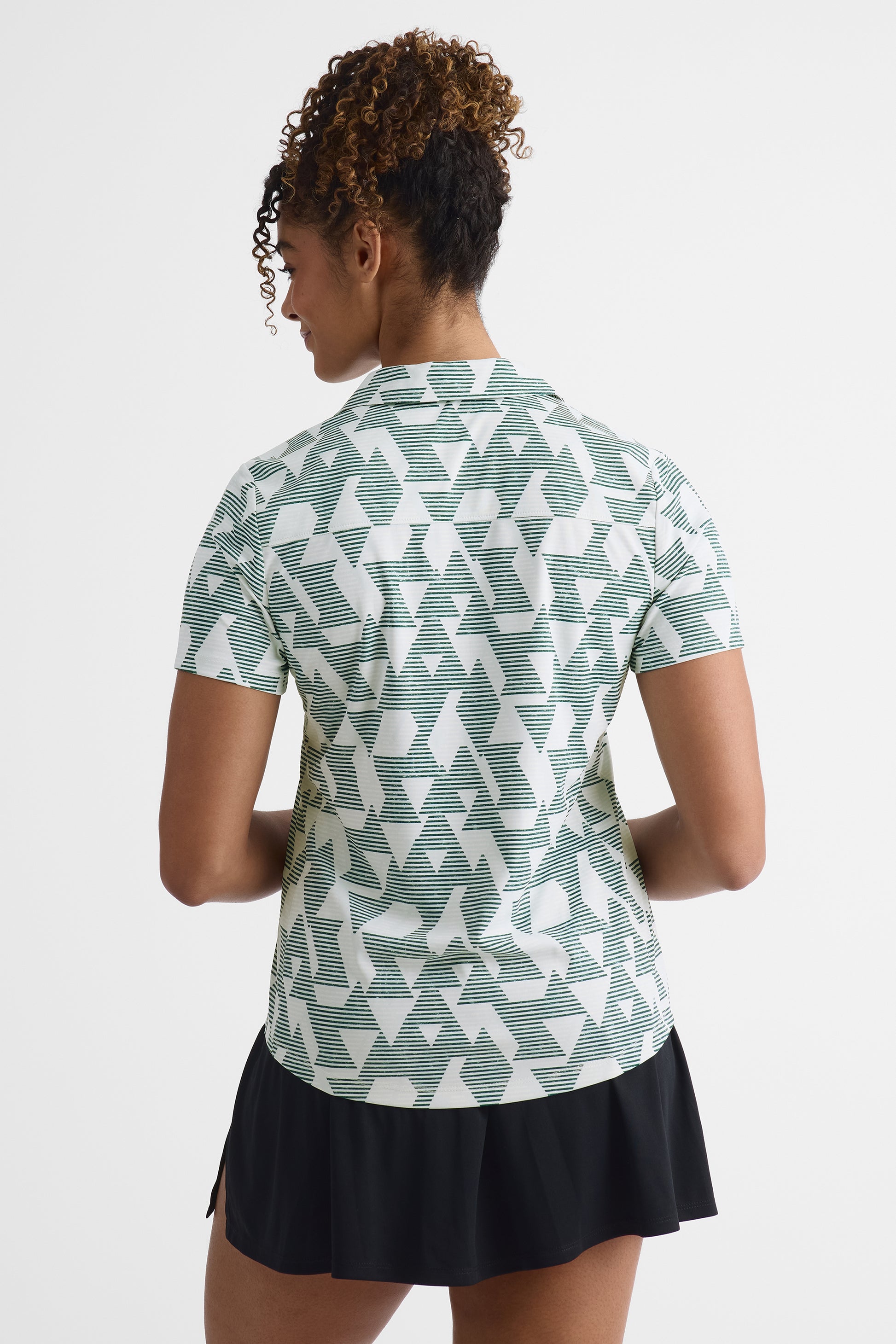 Gilet polo à manches courtes - Femme && MENTHE/MULTI