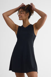 Robe skort semi-haute avec fente - Femme && NOIR
