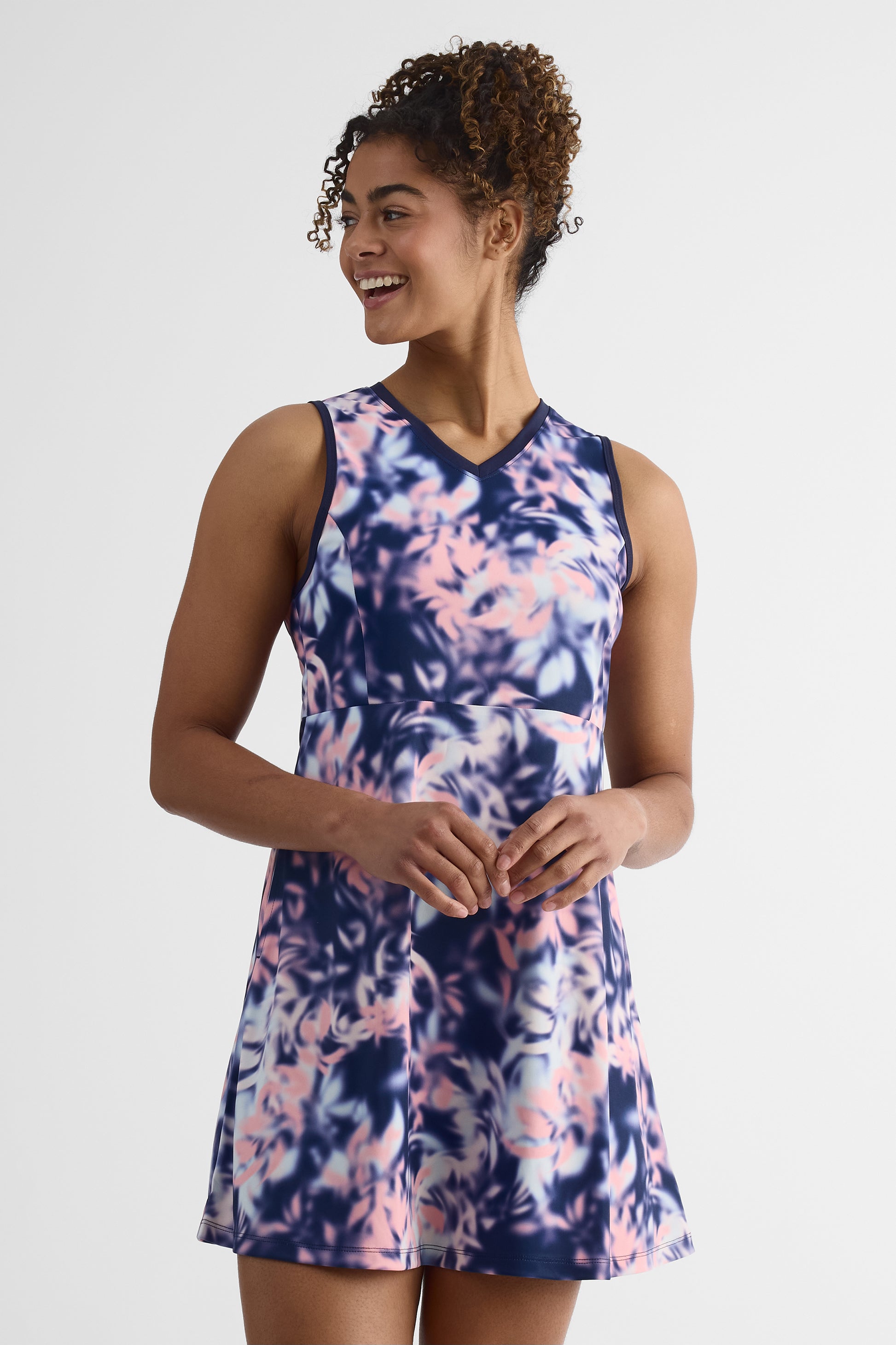 Robe skort semi-haute avec fente - Femme && MARIN/MULTI