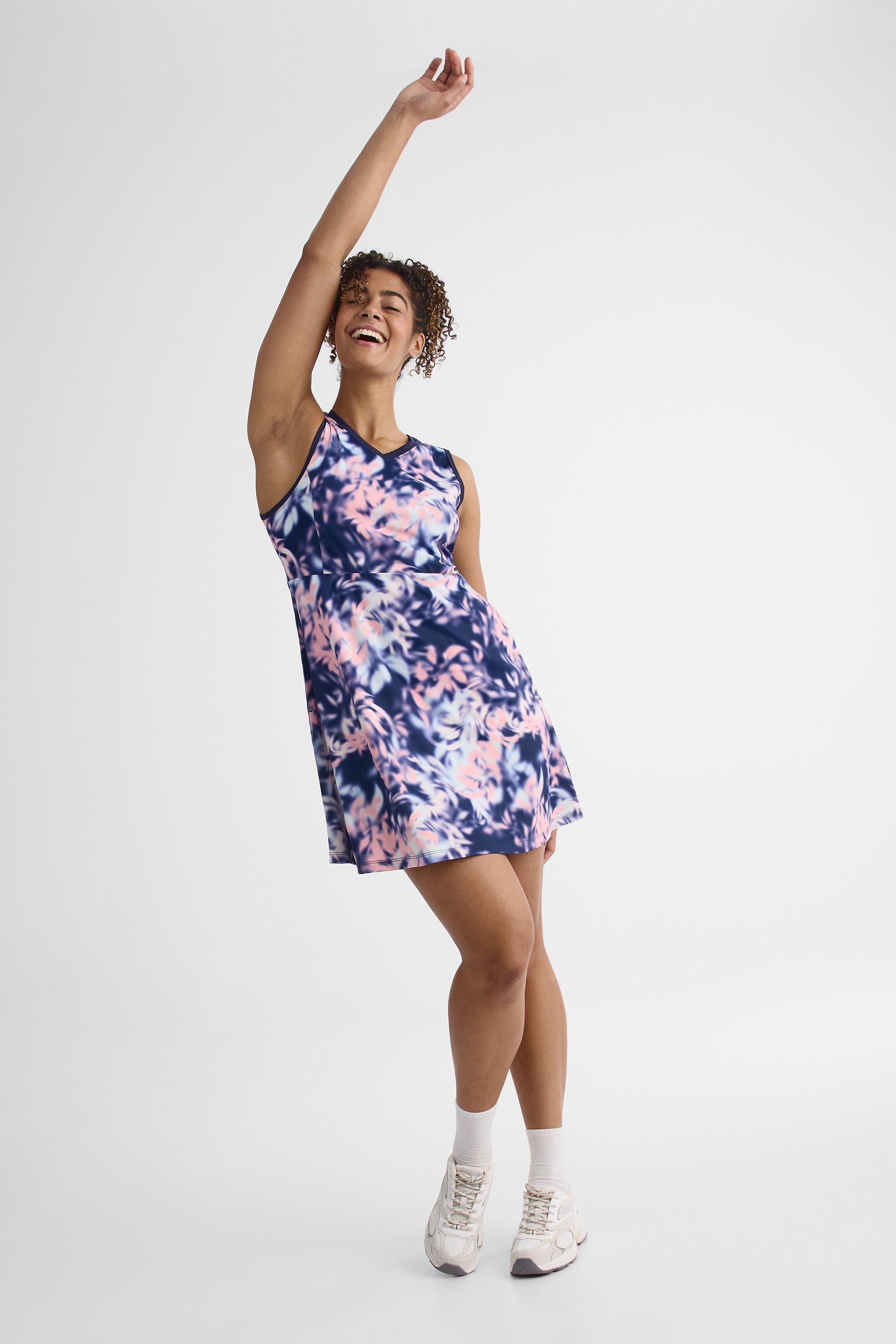 Robe skort semi-haute avec fente - Femme && MARIN/MULTI
