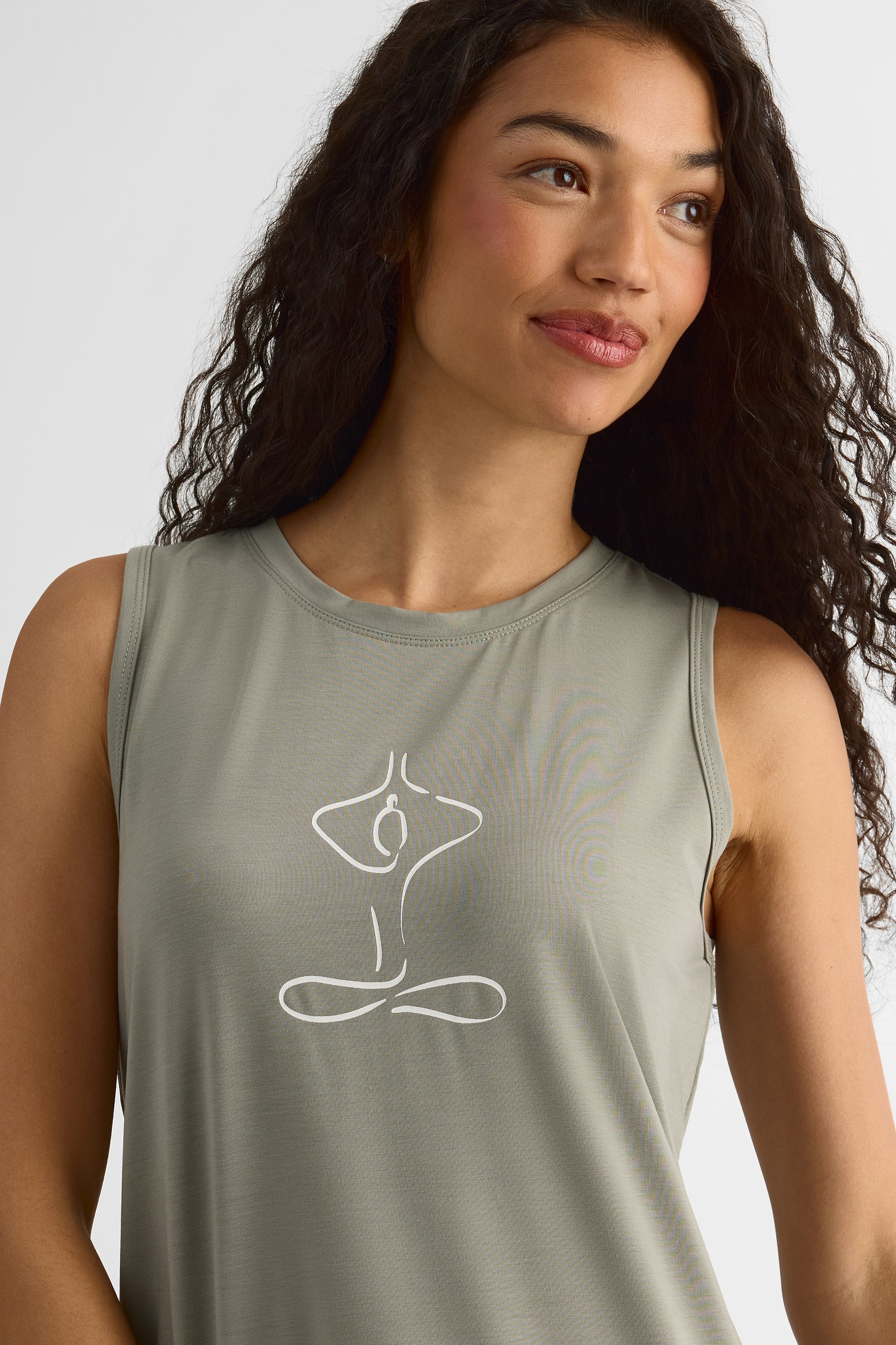 T-shirt col rond en Tencel - Femme && VERT