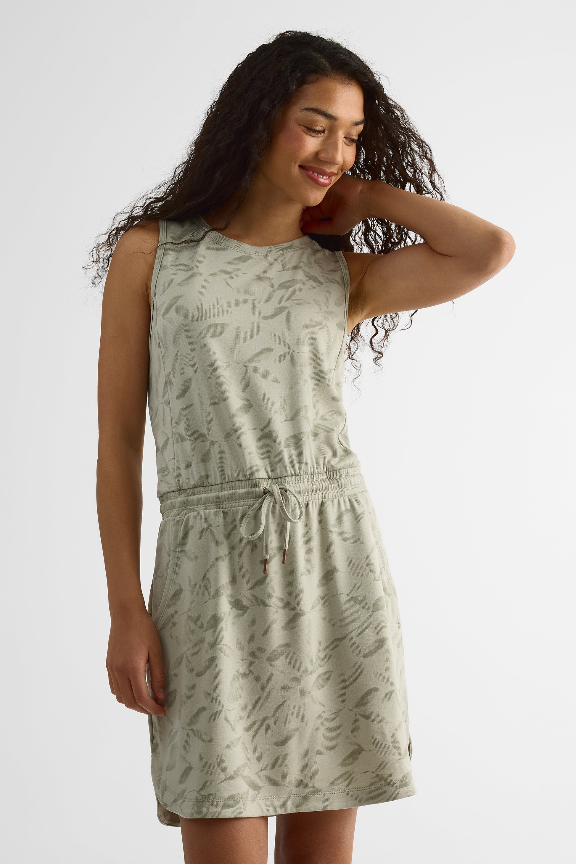 Robe sans manches ajustée - Femme && VERT/MULTI