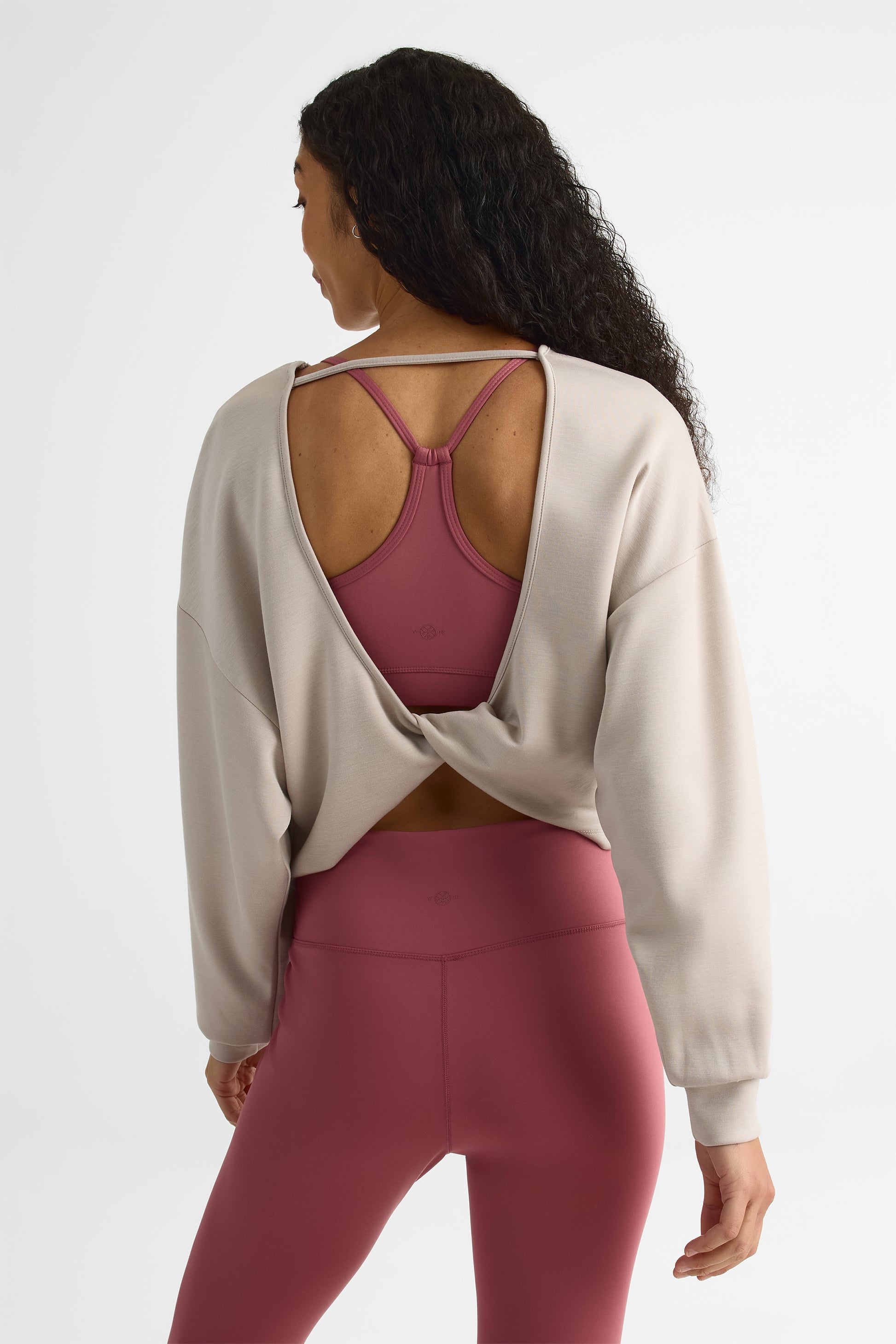Chandail boxy fit col rond - Femme && TAUPE