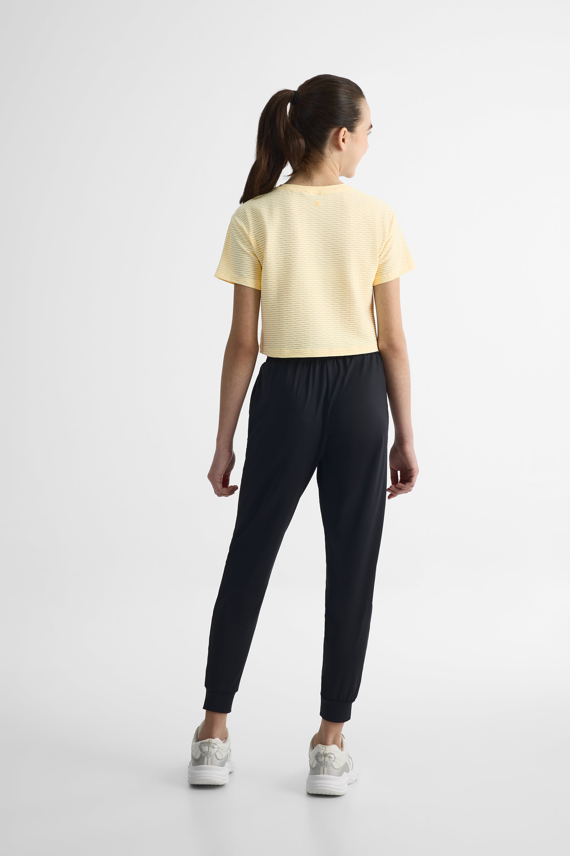 Pantalon jogger semi-haut - Ado fille && NOIR