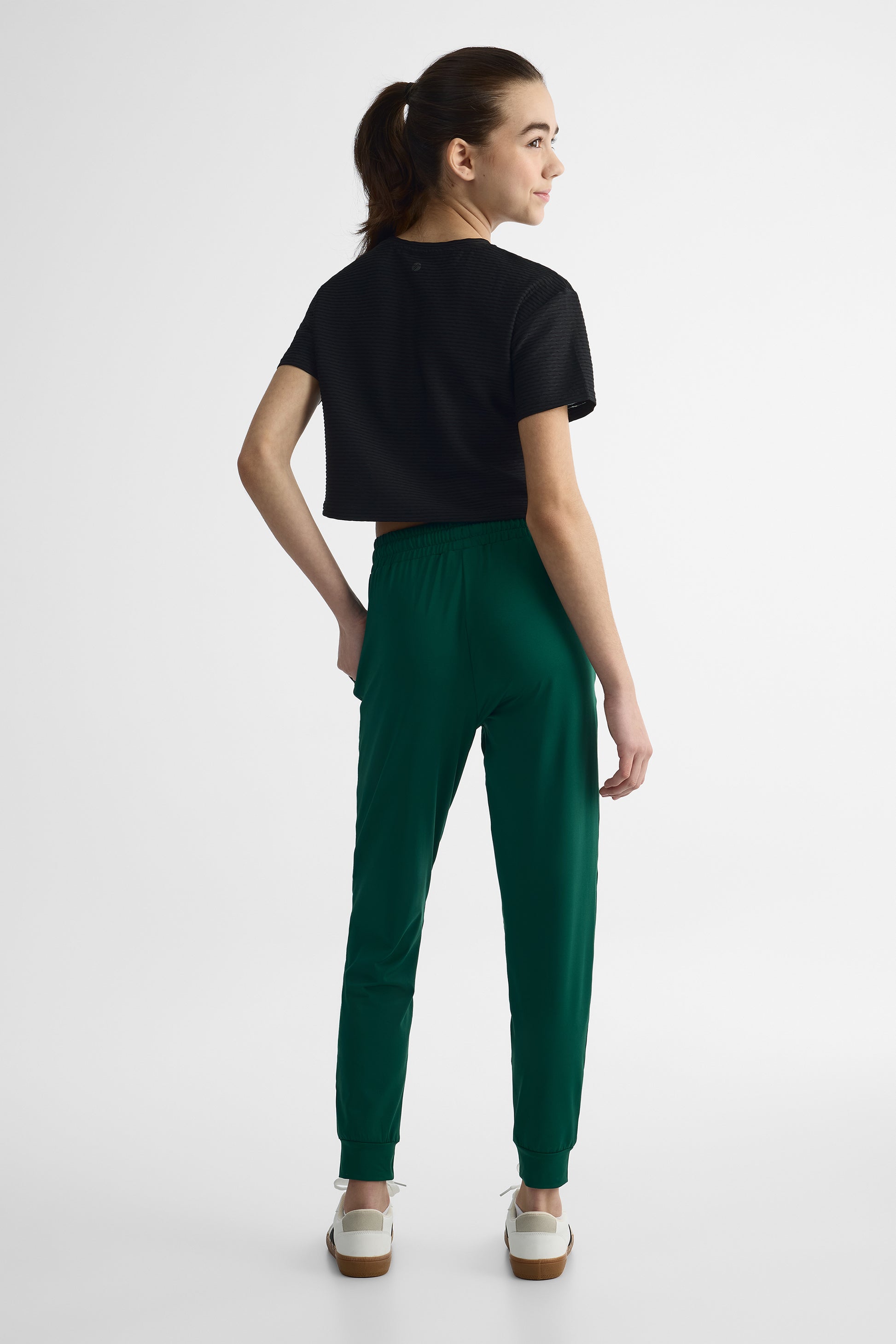 Pantalon jogger semi-haut - Ado fille && VERT