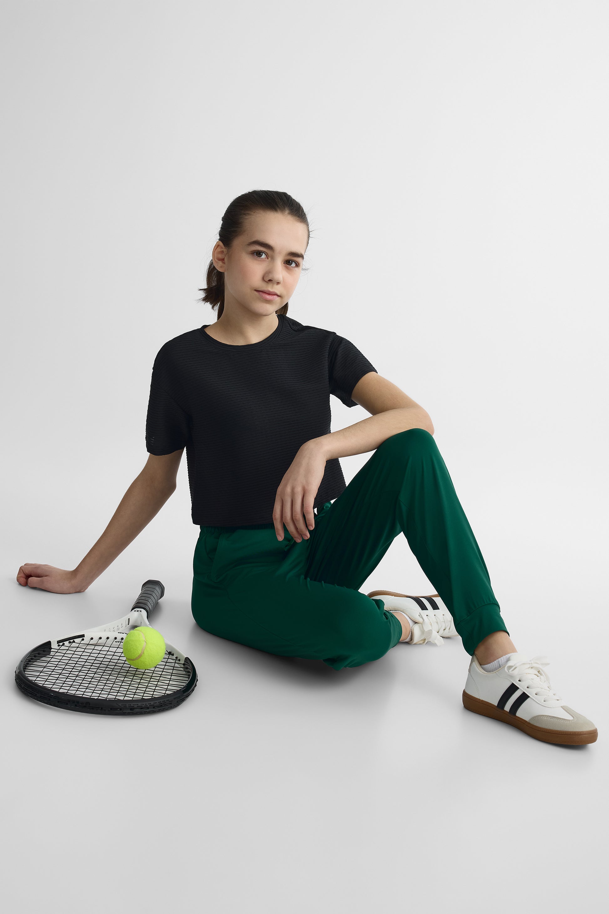 Pantalon jogger semi-haut - Ado fille && VERT