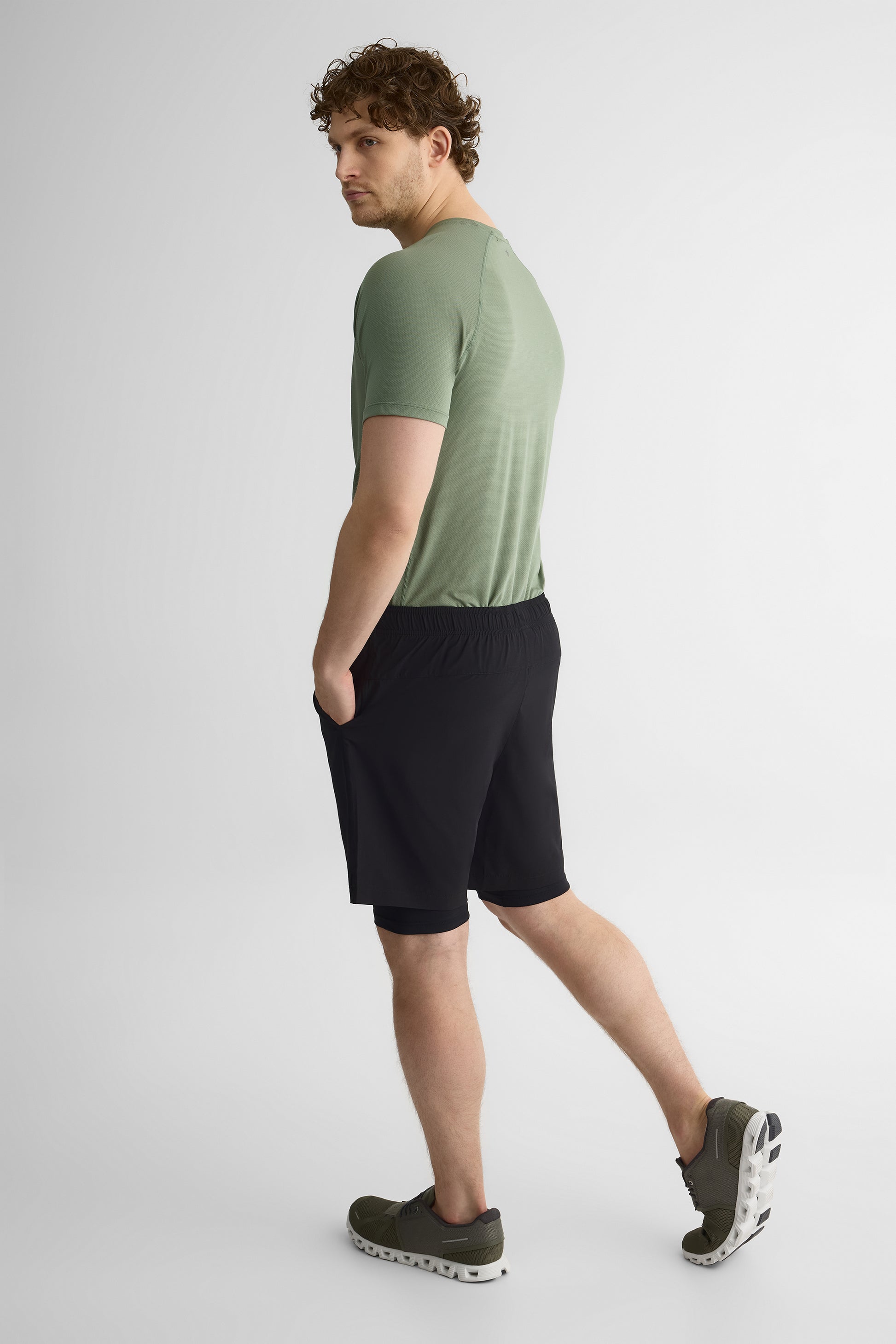 Short 2 en 1 avec cuissard intégré - Homme && NOIR
