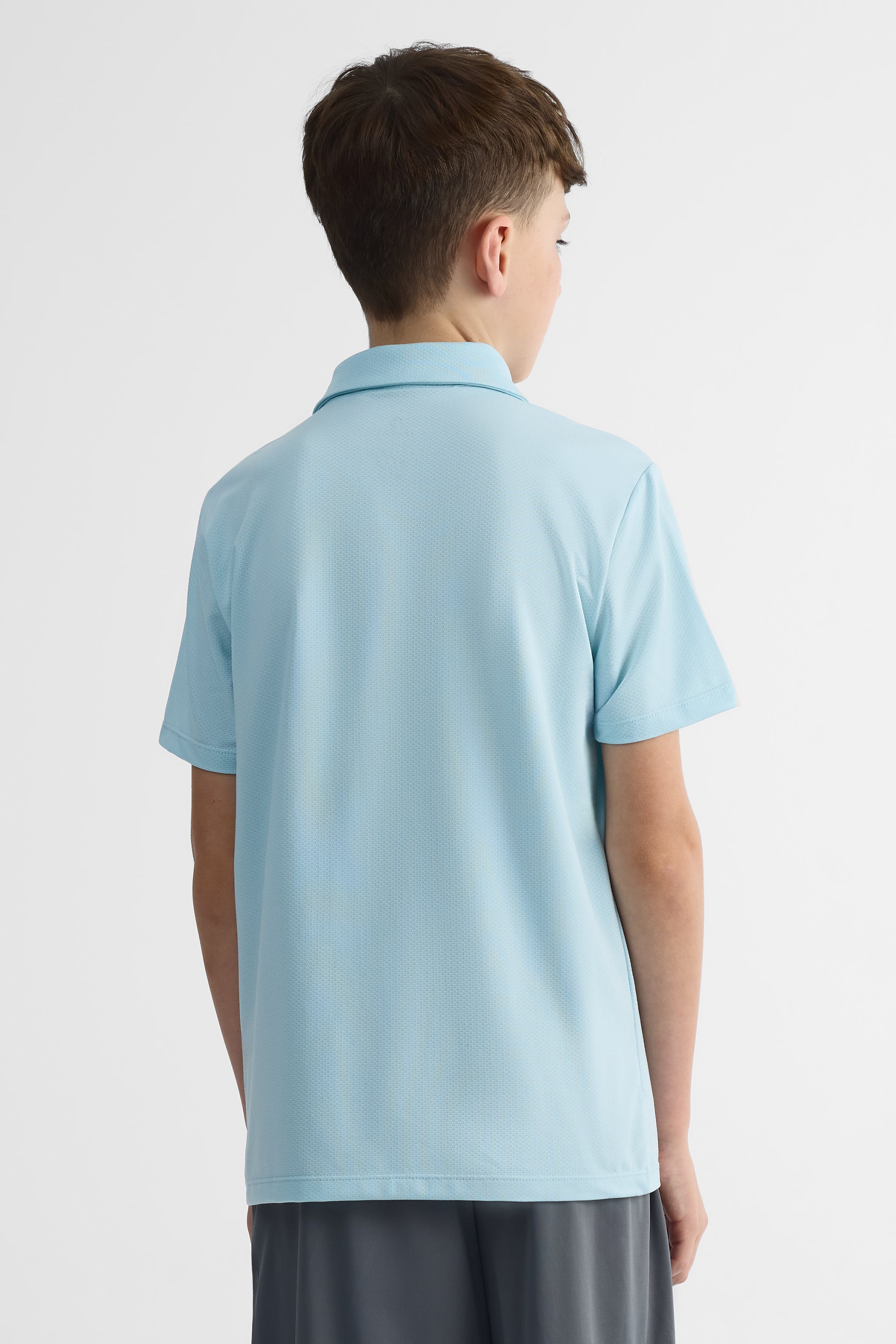 Chandail polo colorblock à manches courtes - Ado garçon && BLEU PALE