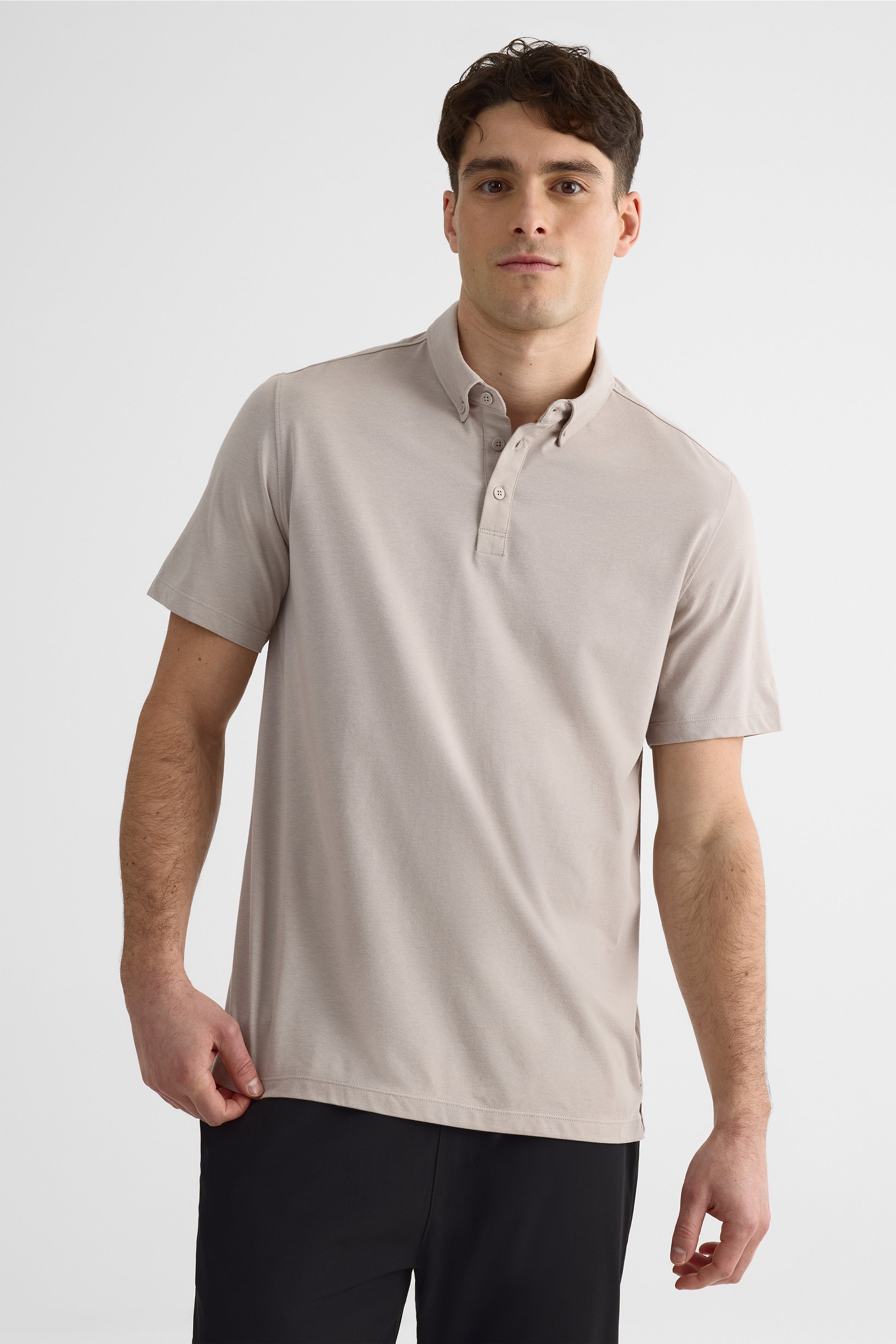 Polo en bambou à manches courtes - Homme && BOURGOGNE