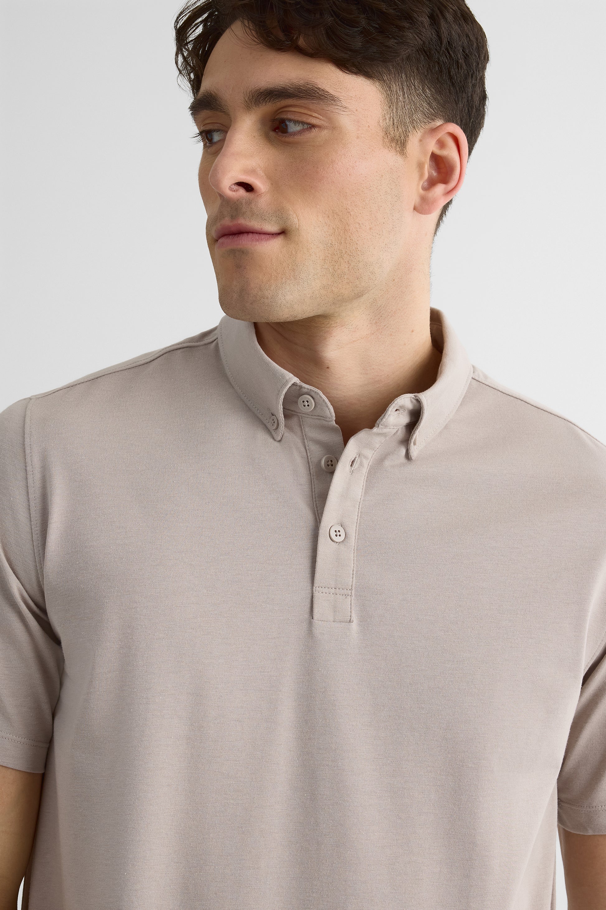 Polo en bambou à manches courtes - Homme && BOURGOGNE
