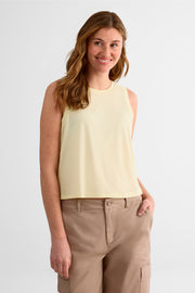 T-shirt col rond en Tencel - Femme && JAUNE