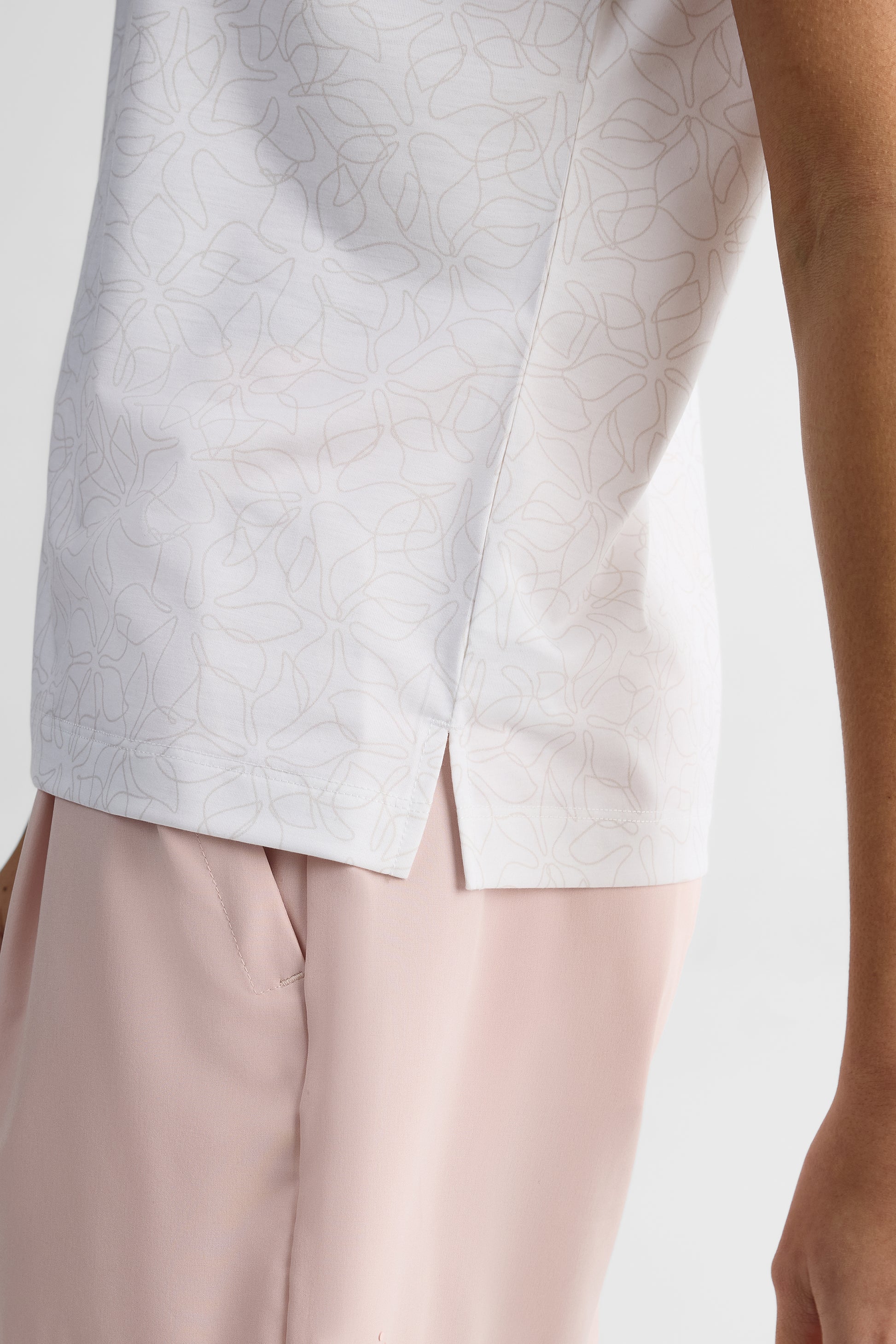 Chandail à manches courtes col rond - Femme && BLANC MULTI