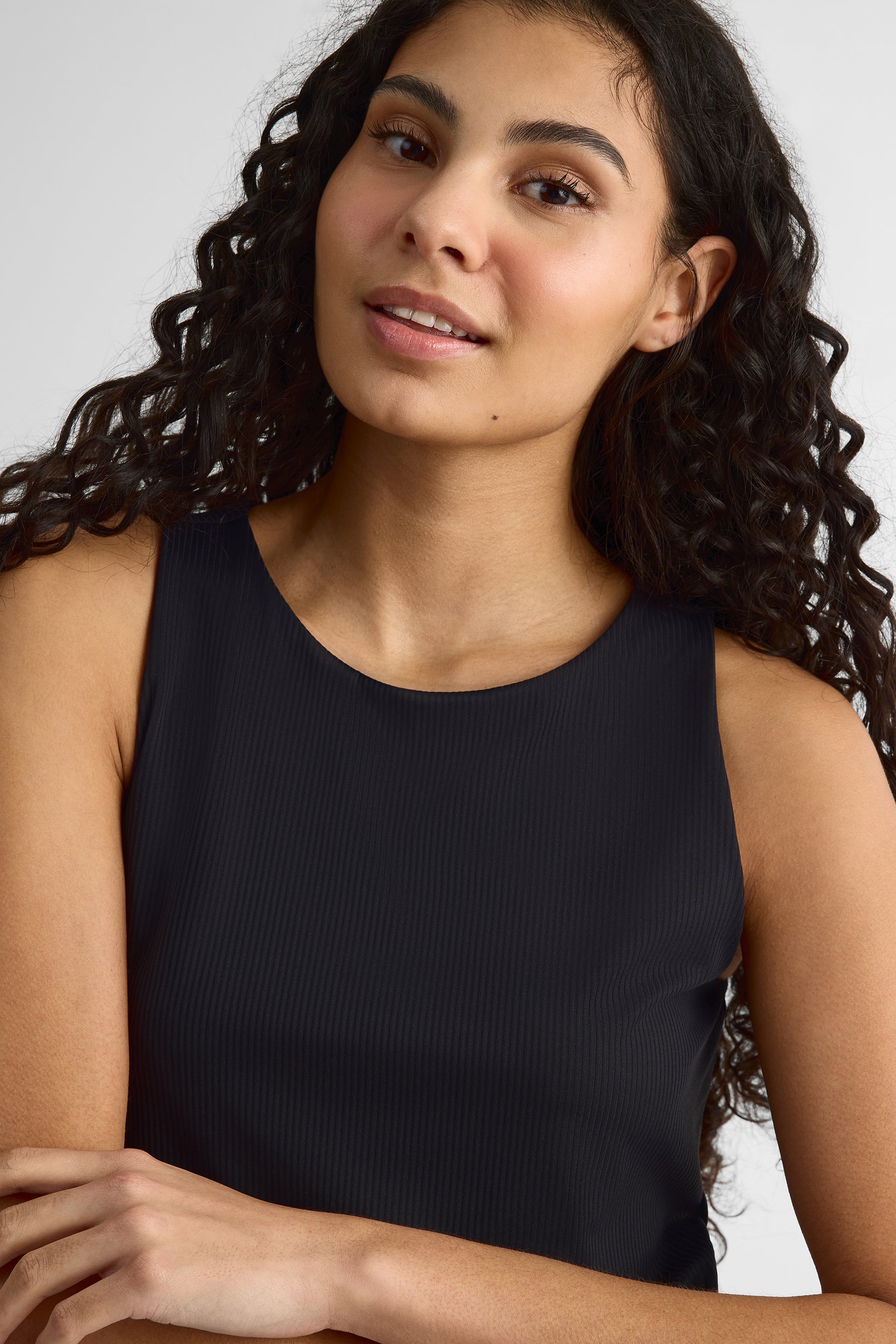 Camisole col rond ajustée - Femme && NOIR