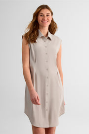 Robe chemise à boutons - Femme && BEIGE