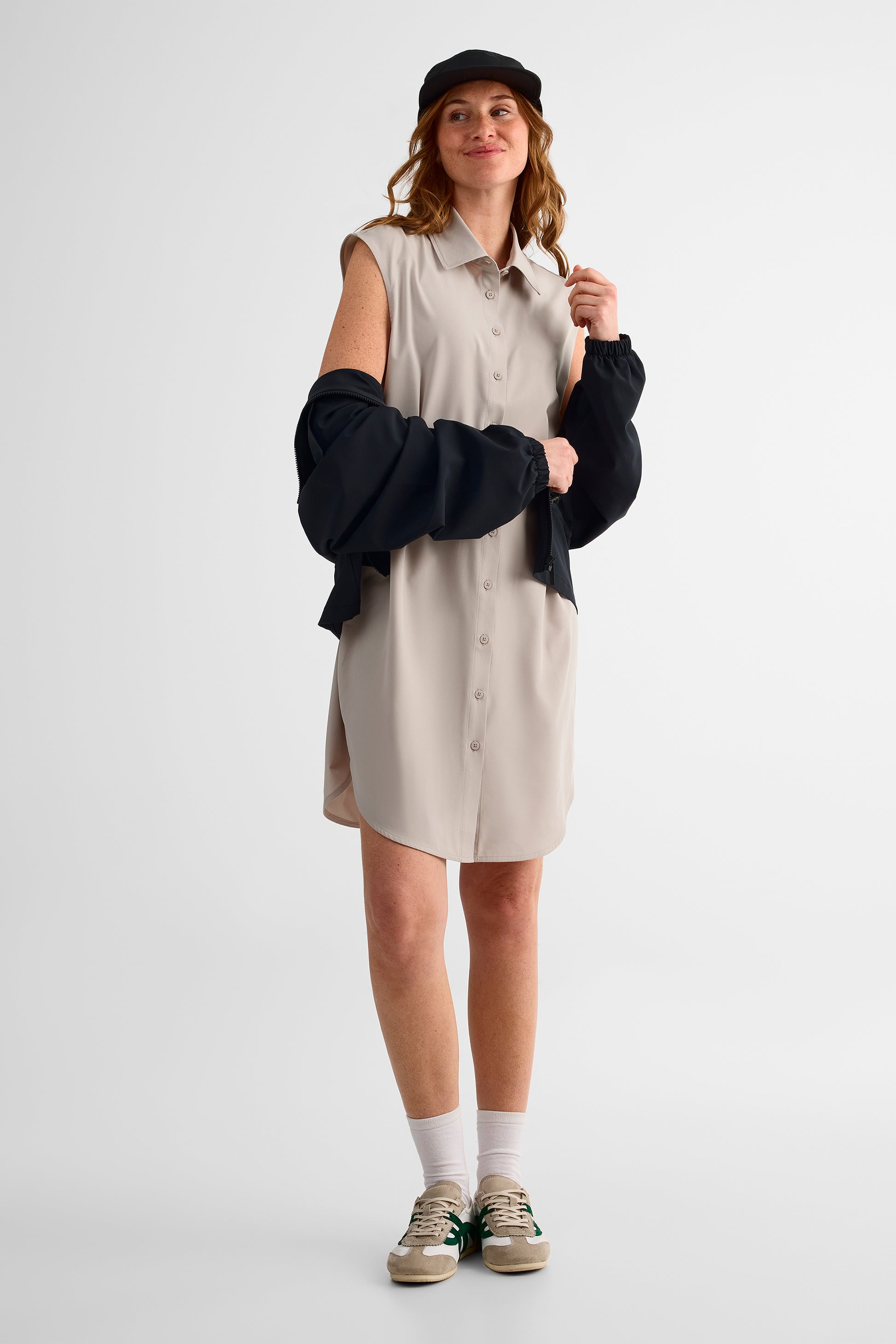 Robe chemise à boutons - Femme && BEIGE