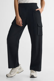 Pantalon cropped large avec poches - Homme && NOIR