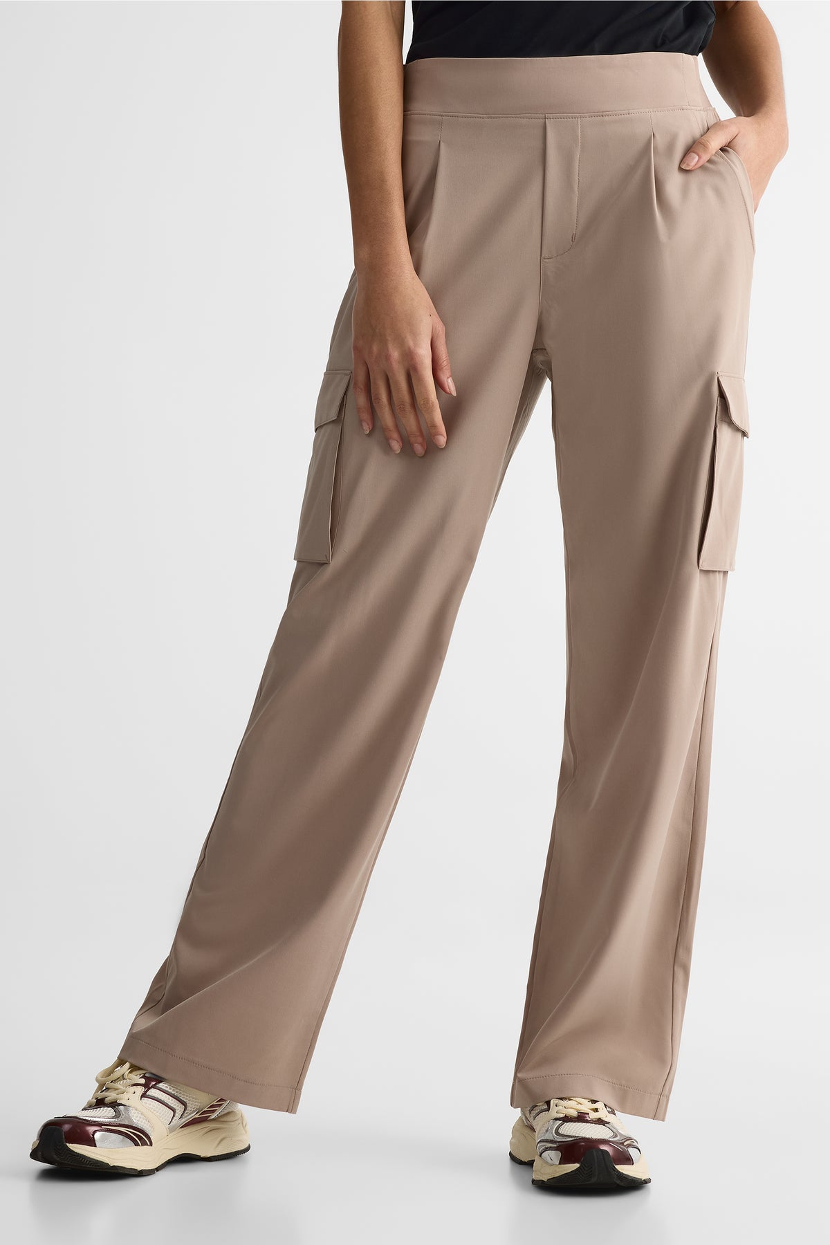 Pantalon cropped large avec poches - Homme && BRUN