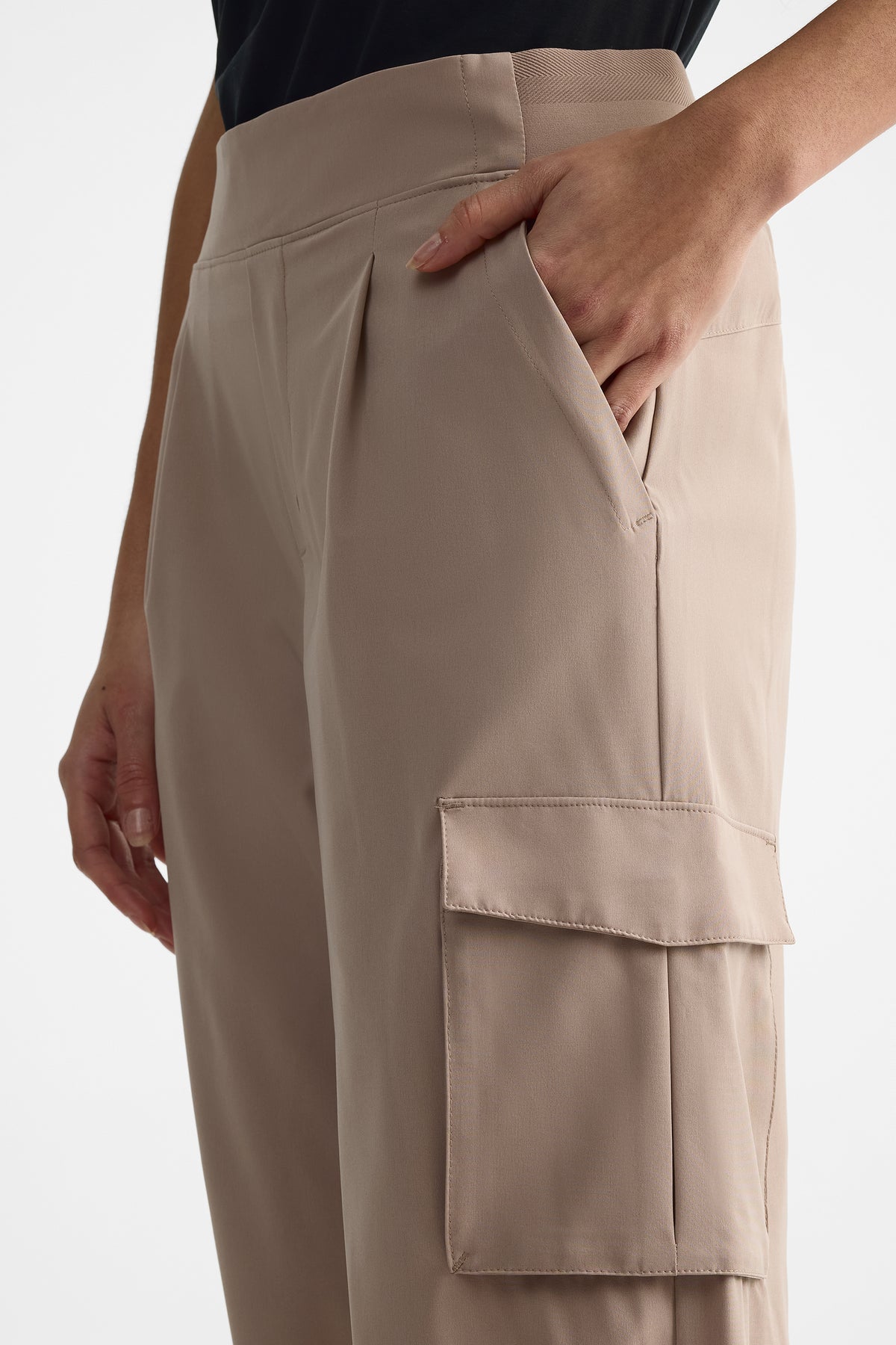 Pantalon cropped large avec poches - Homme && BRUN