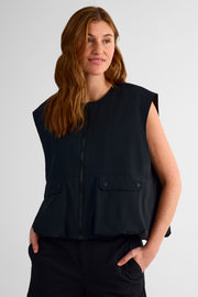 Veste décontractée à fermeture éclair - Femme && NOIR
