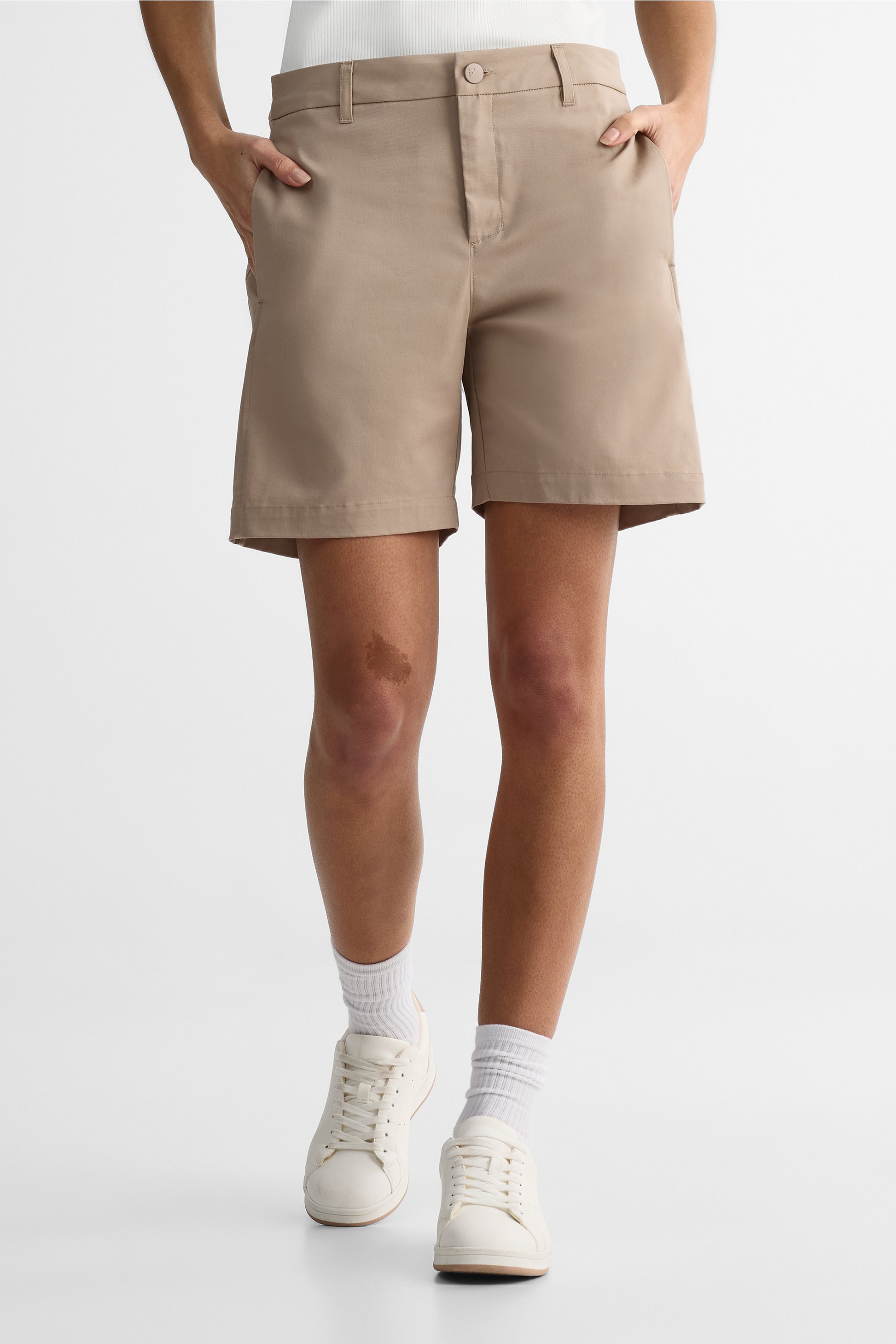 Short poches latérales - Femme && BRUN