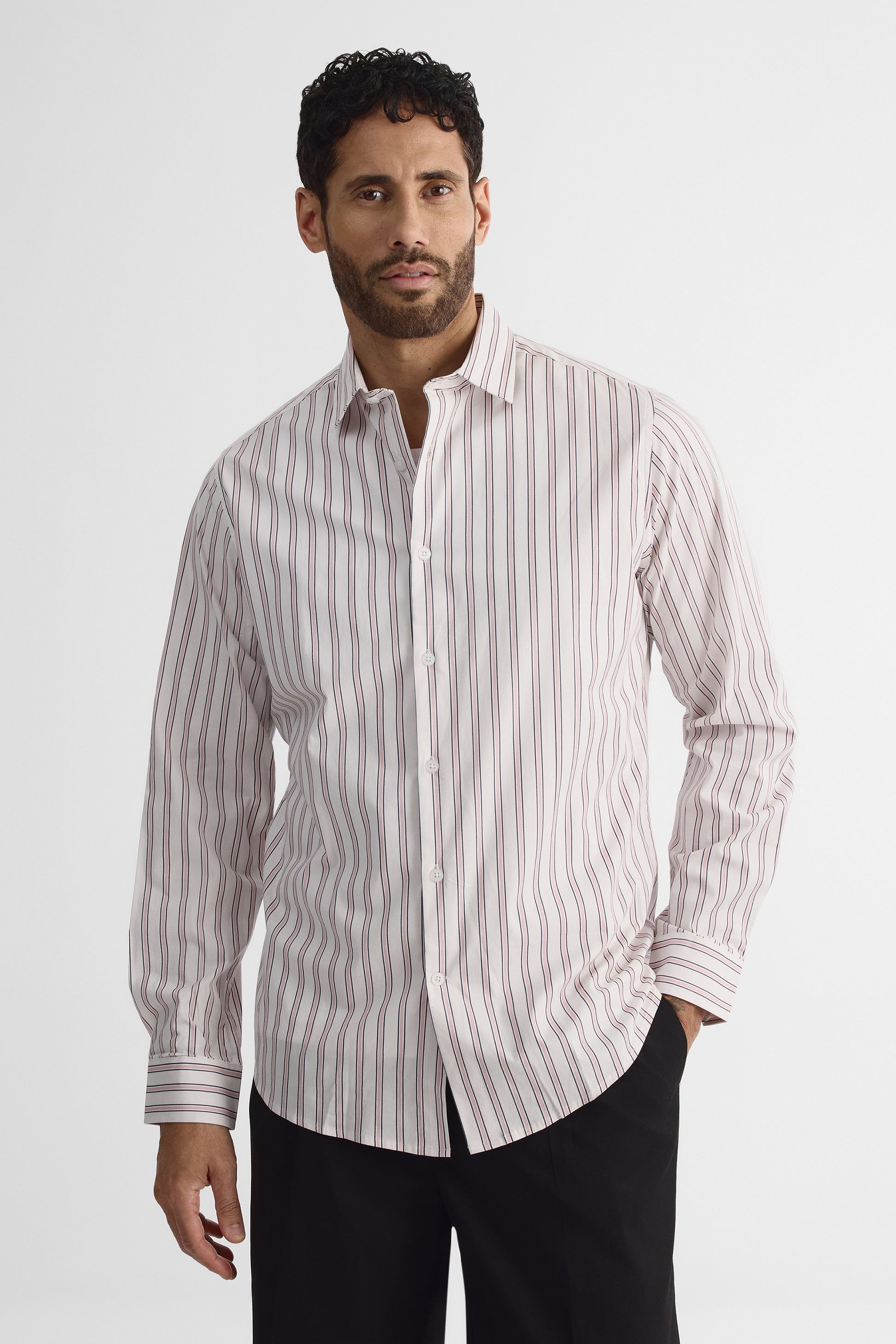 Chemise à manches longues - Homme && LILAS MULTI