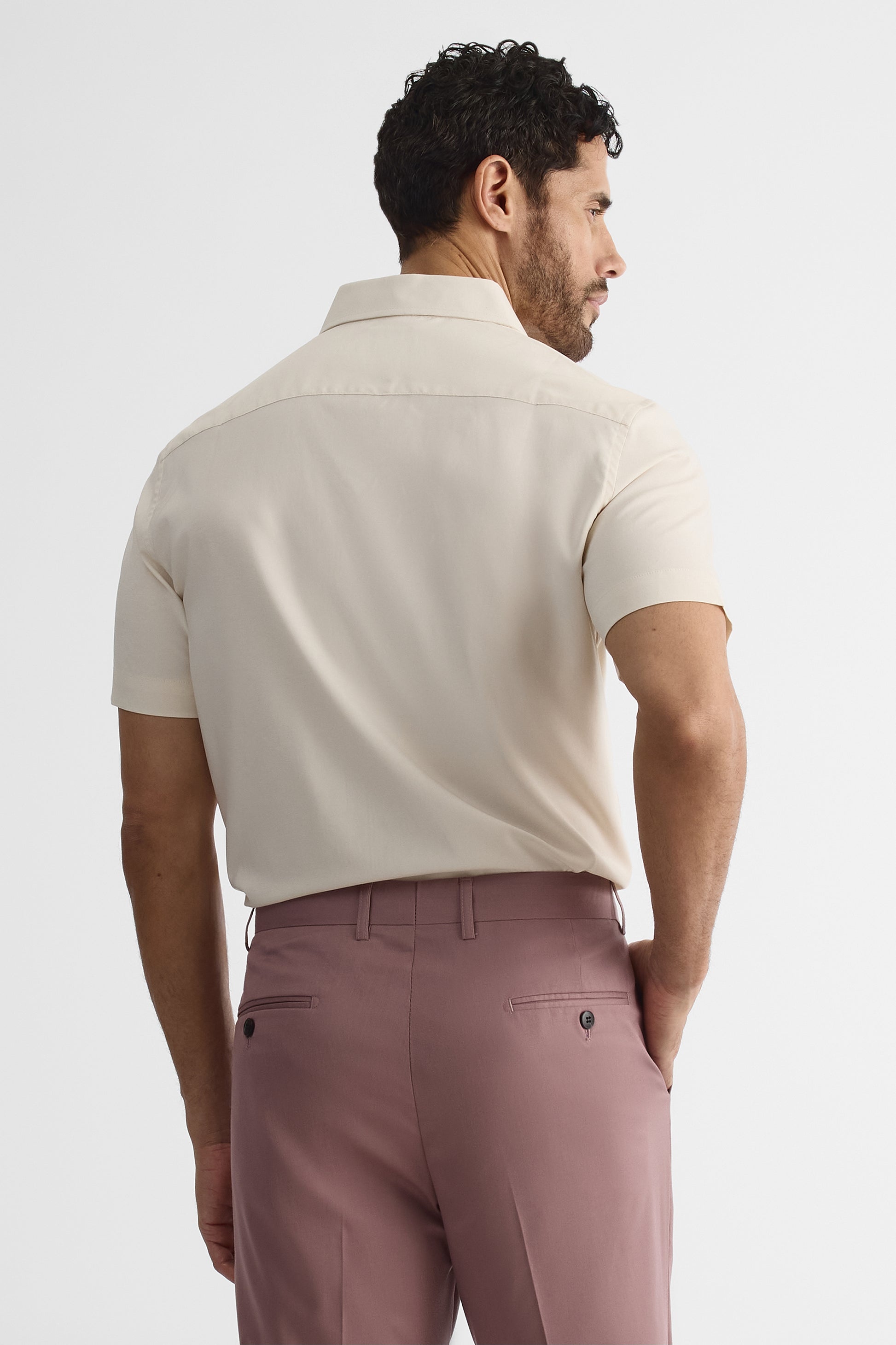 Chemise à manches courtes - Homme && BEIGE