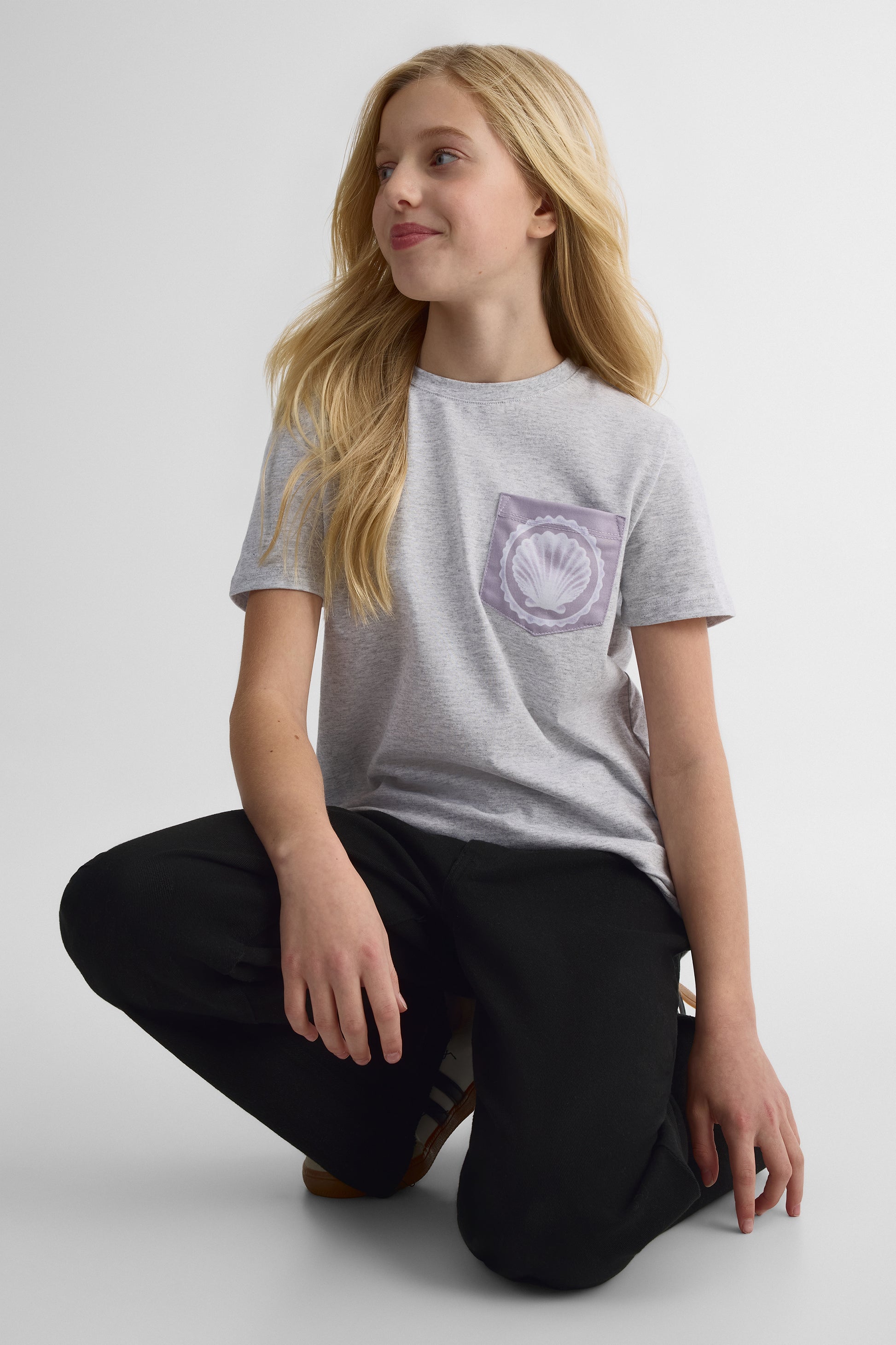 T-shirt à manches courtes - Ado fille && GRIS MIXTE