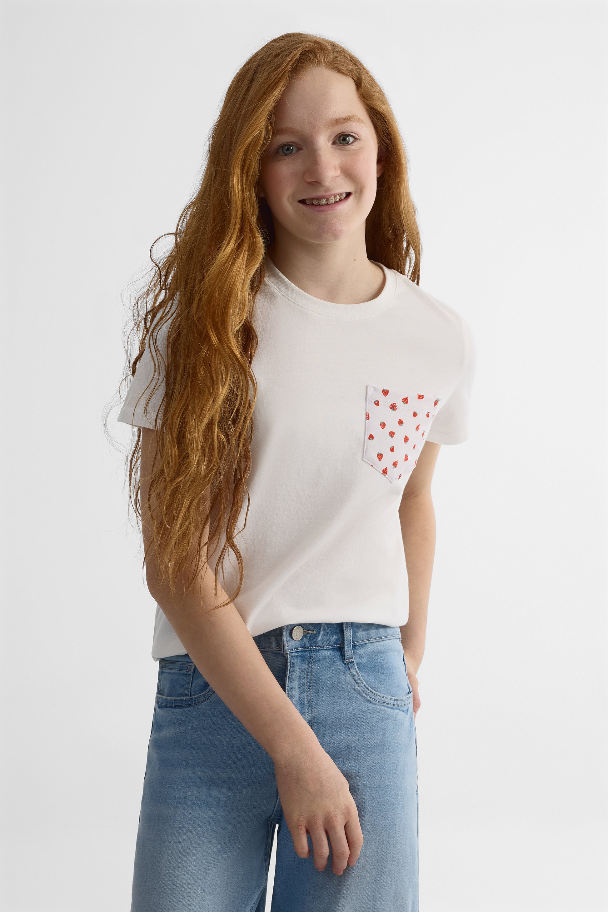 T-shirt à manches courtes - Ado fille && BLANC CASSÉ