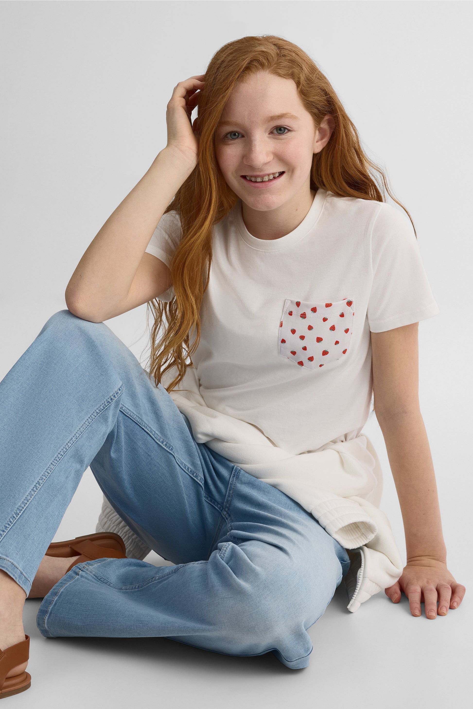 T-shirt à manches courtes - Ado fille && BLANC CASSÉ