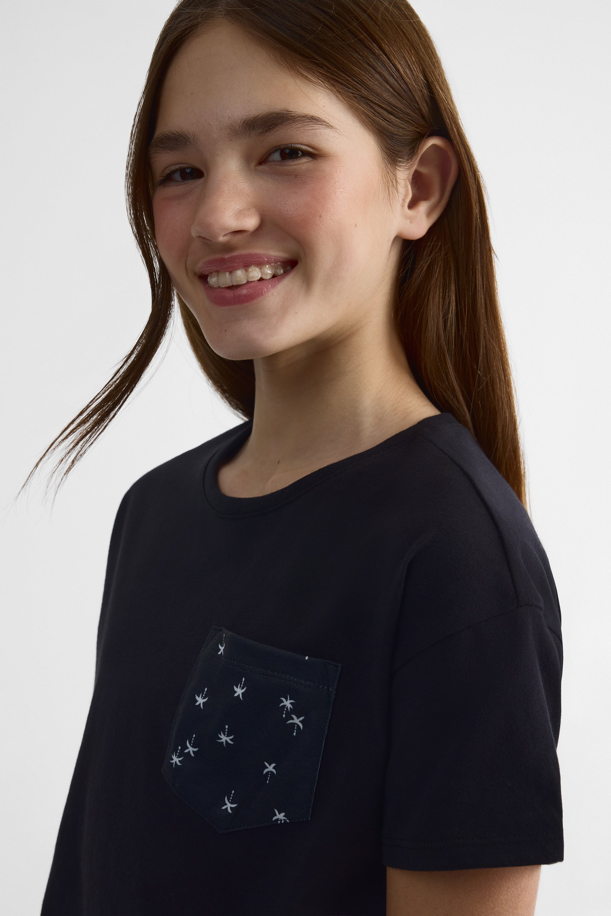 Robe manches courtes col rond - Ado fille && NOIR