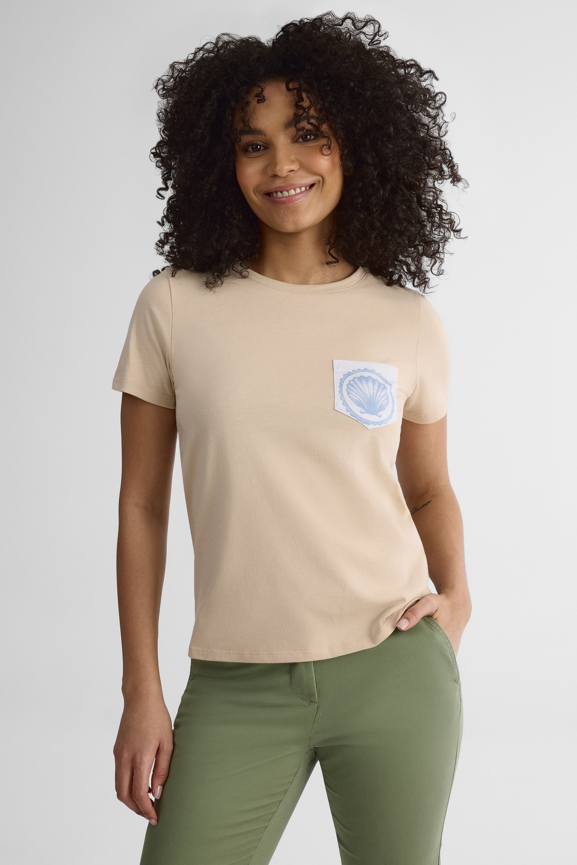 Chandail à manches courtes - Femme && TAUPE