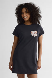 Robe manches courtes col rond - Femme && CHARBON