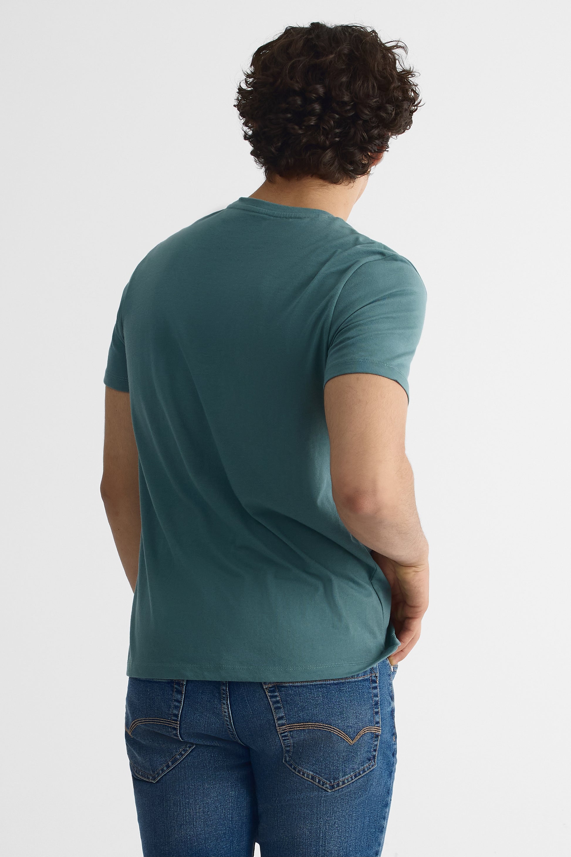 Chandail col rond coupe droite - Homme && VERT