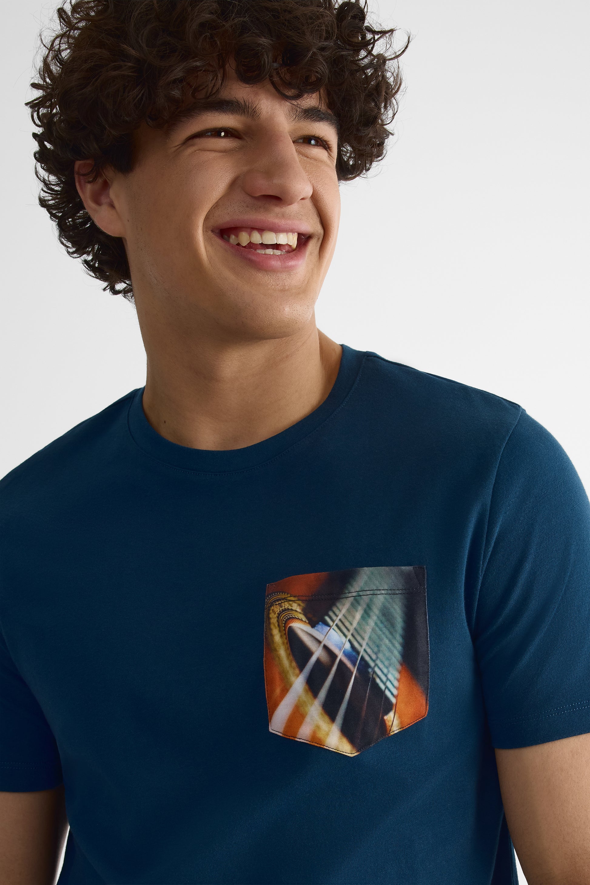 Chandail col rond coupe droite - Homme && MARIN