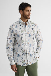 Chemise à manches longues ajustée - Homme && BLANC MULTI