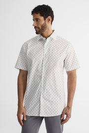 Chemise à manches courtes ajustée - Homme && BLANC MULTI