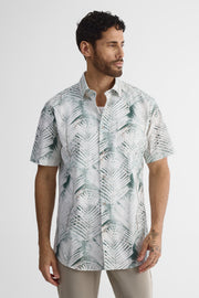 Chemise ajustée en lin - Homme && VERT/MULTI
