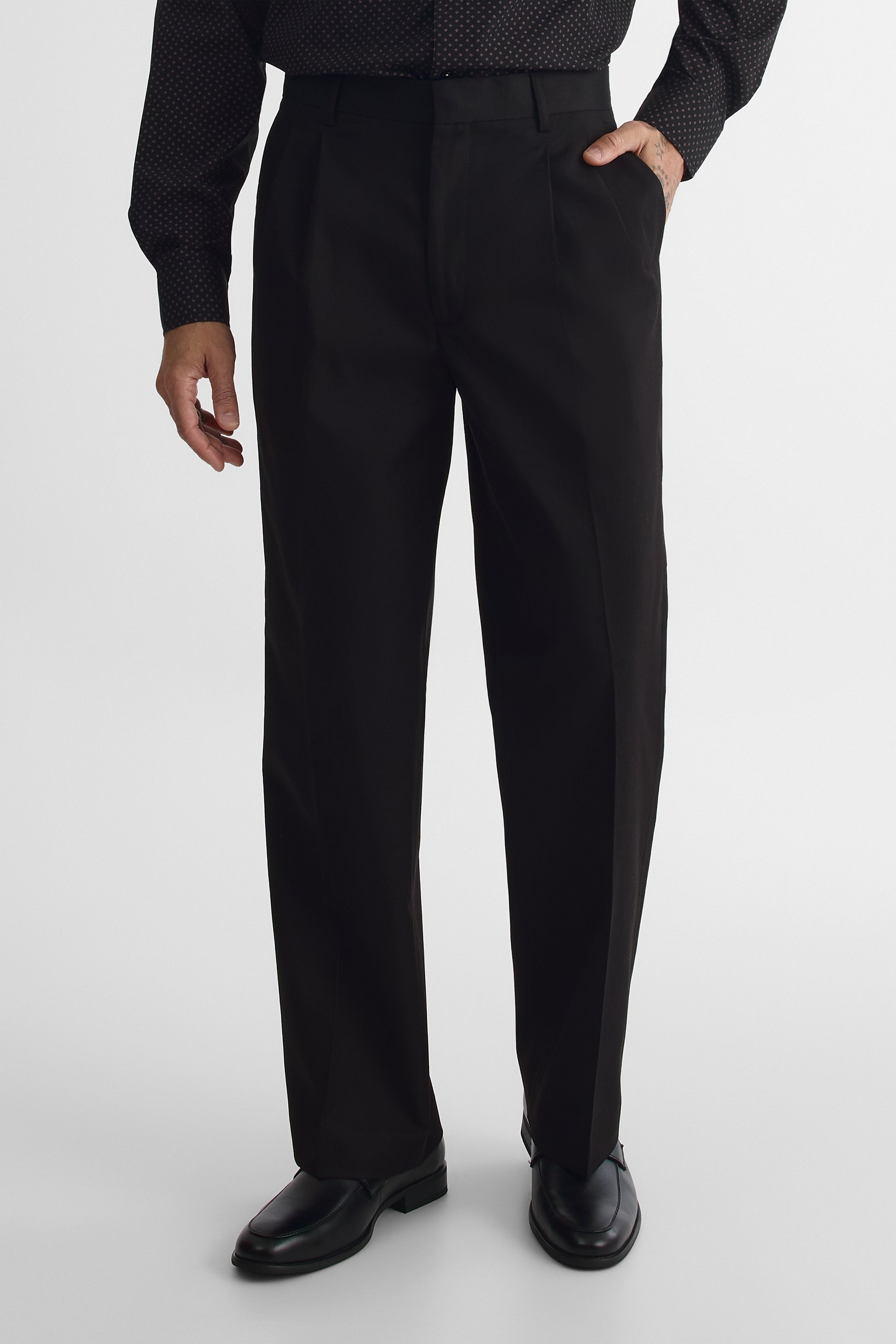 Pantalon baggy en poly viscose - Homme && NOIR