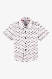 Chemise à manches courtes à motifs - Bébé garçon && BLANC