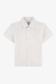 Chemise unie à manches courtes habillée - Enfant garçon && BLANC