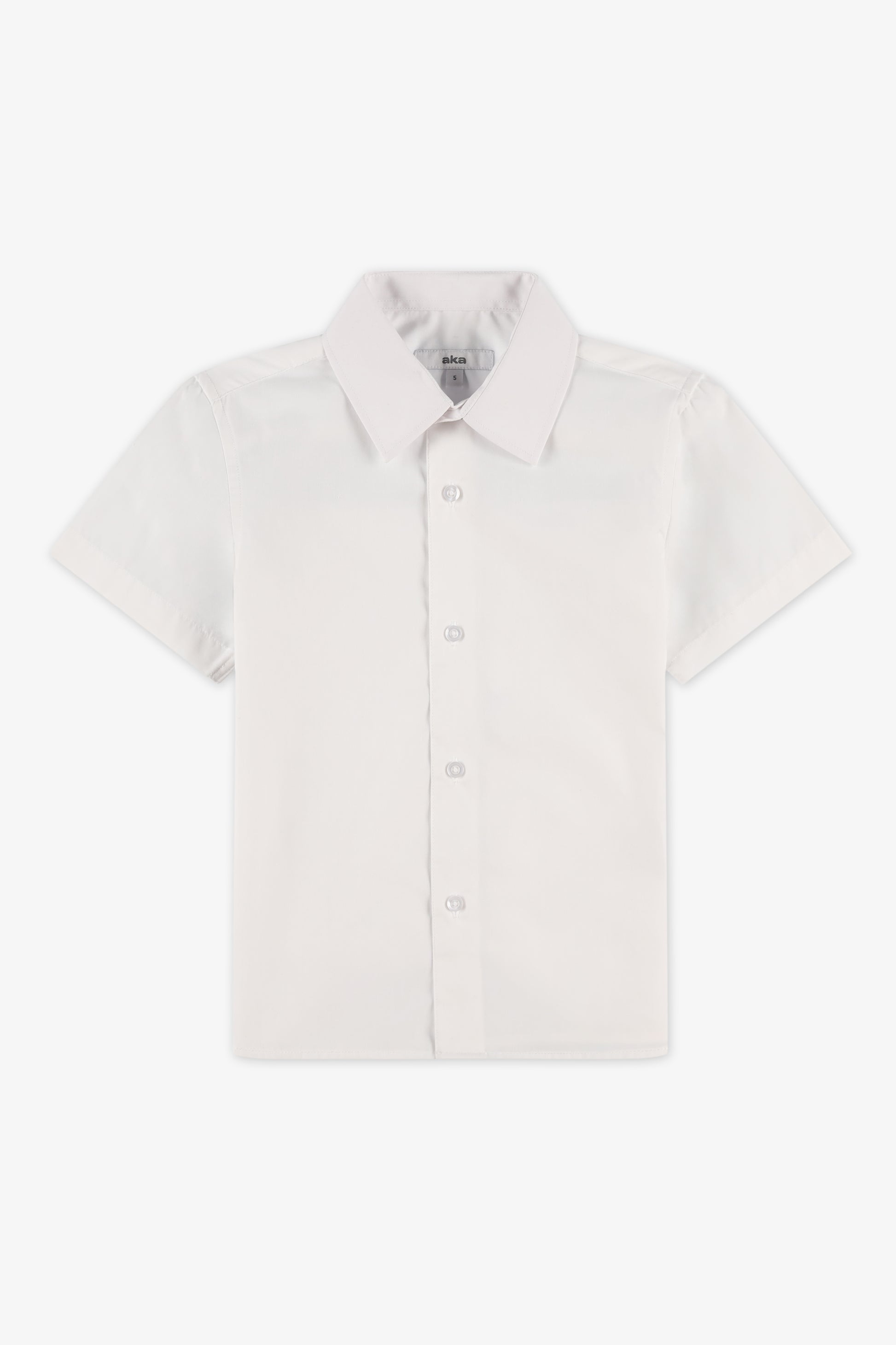 Chemise unie à manches courtes habillée - Enfant garçon && BLANC