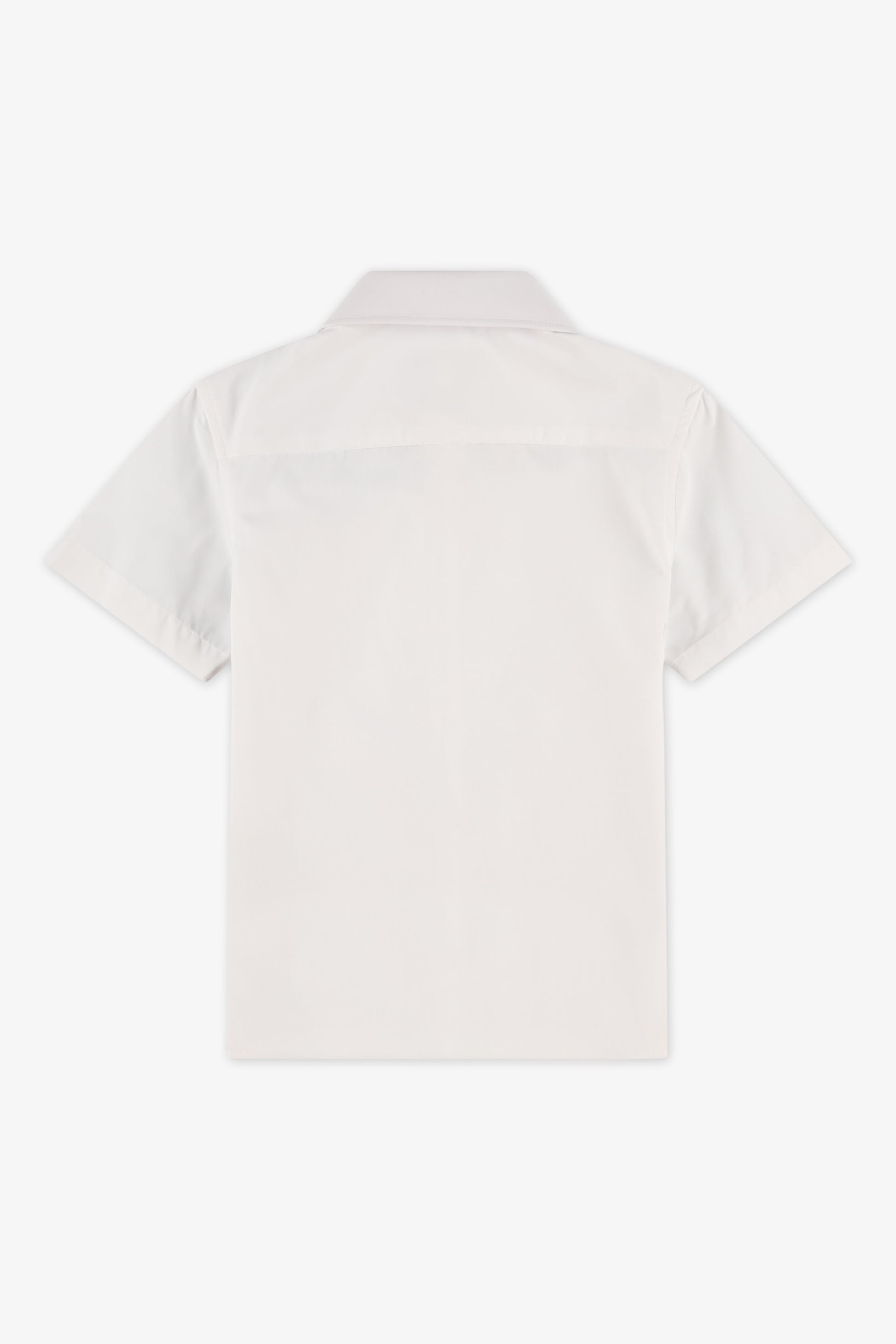 Chemise unie à manches courtes habillée - Enfant garçon && BLANC